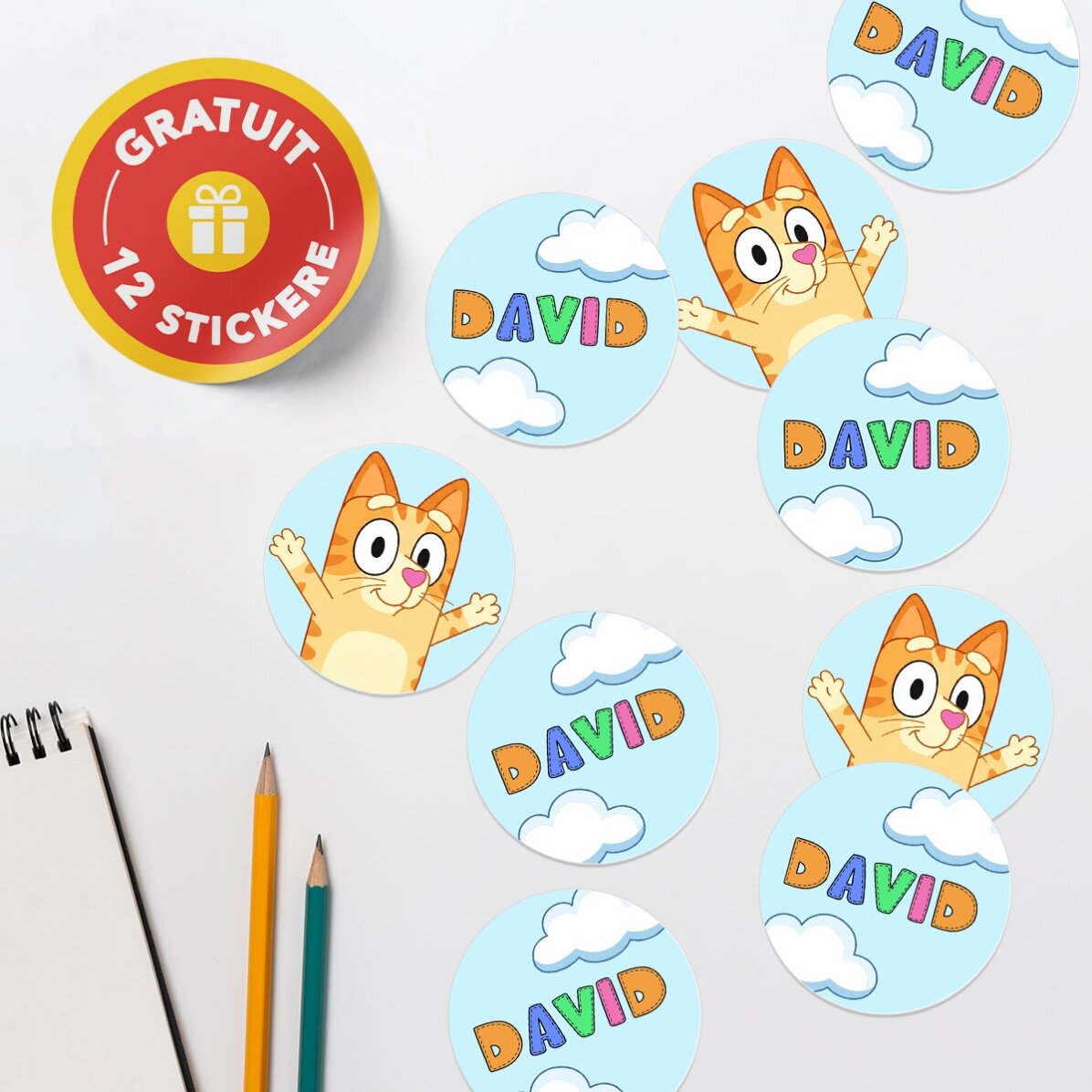 Set personalizzato per la scuola materna o elementare – Personaggi dei cartoni animati