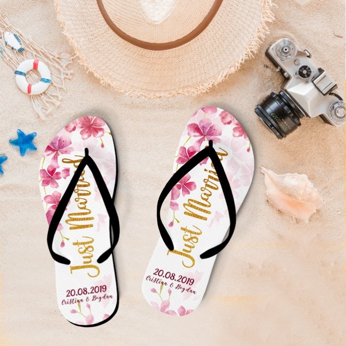 Infradito personalizzate con scritta - Just Married