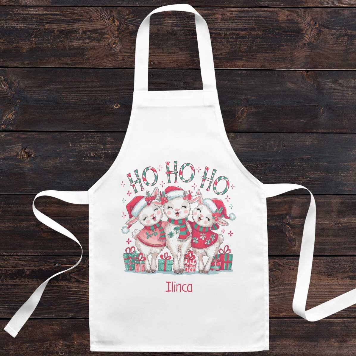 Grembiule per bambini personalizzato con la scritta - HO HO HO!