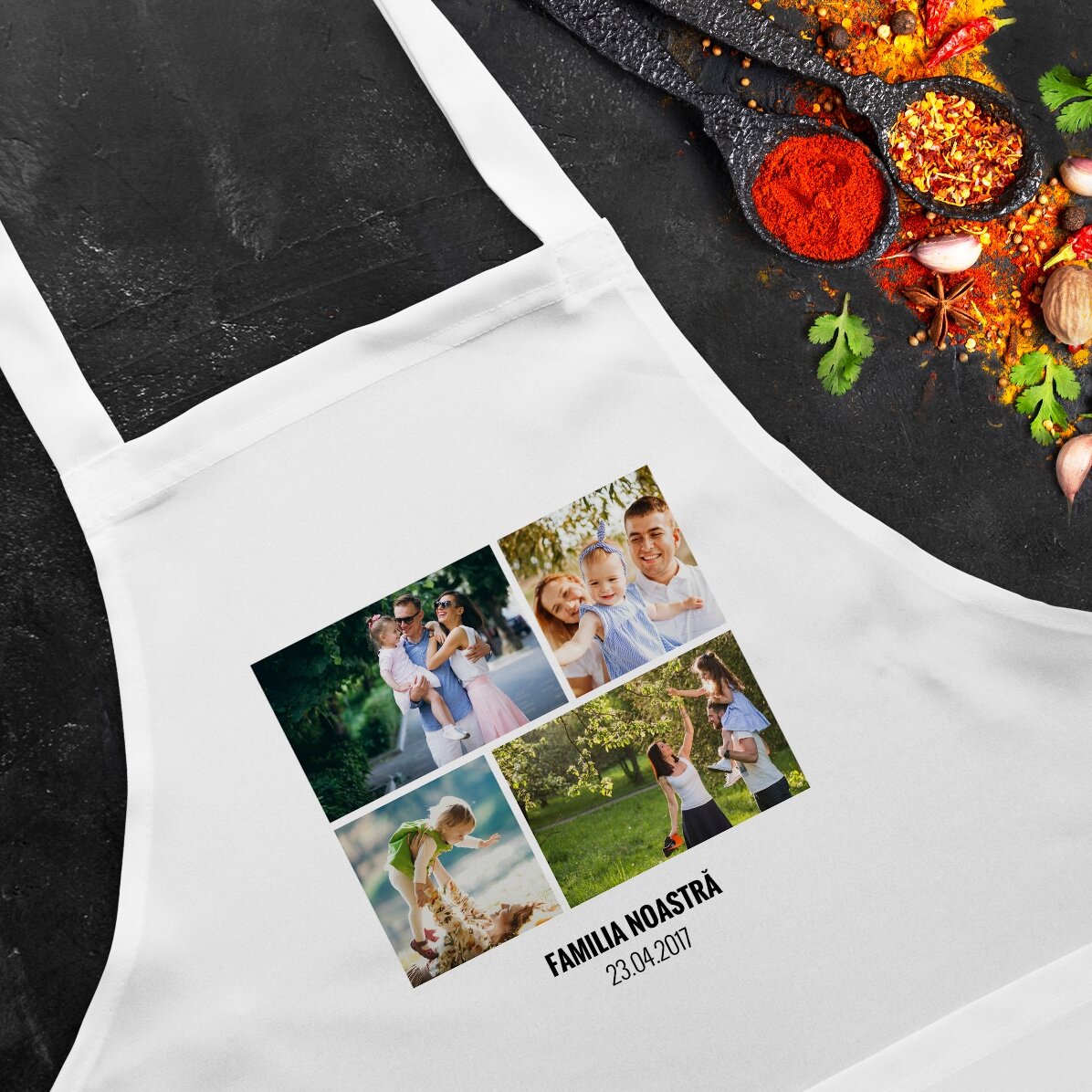 Set personalizzato con 4 foto e testo