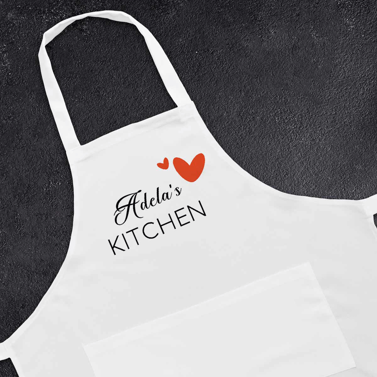 Personalised apron with message - Hearts