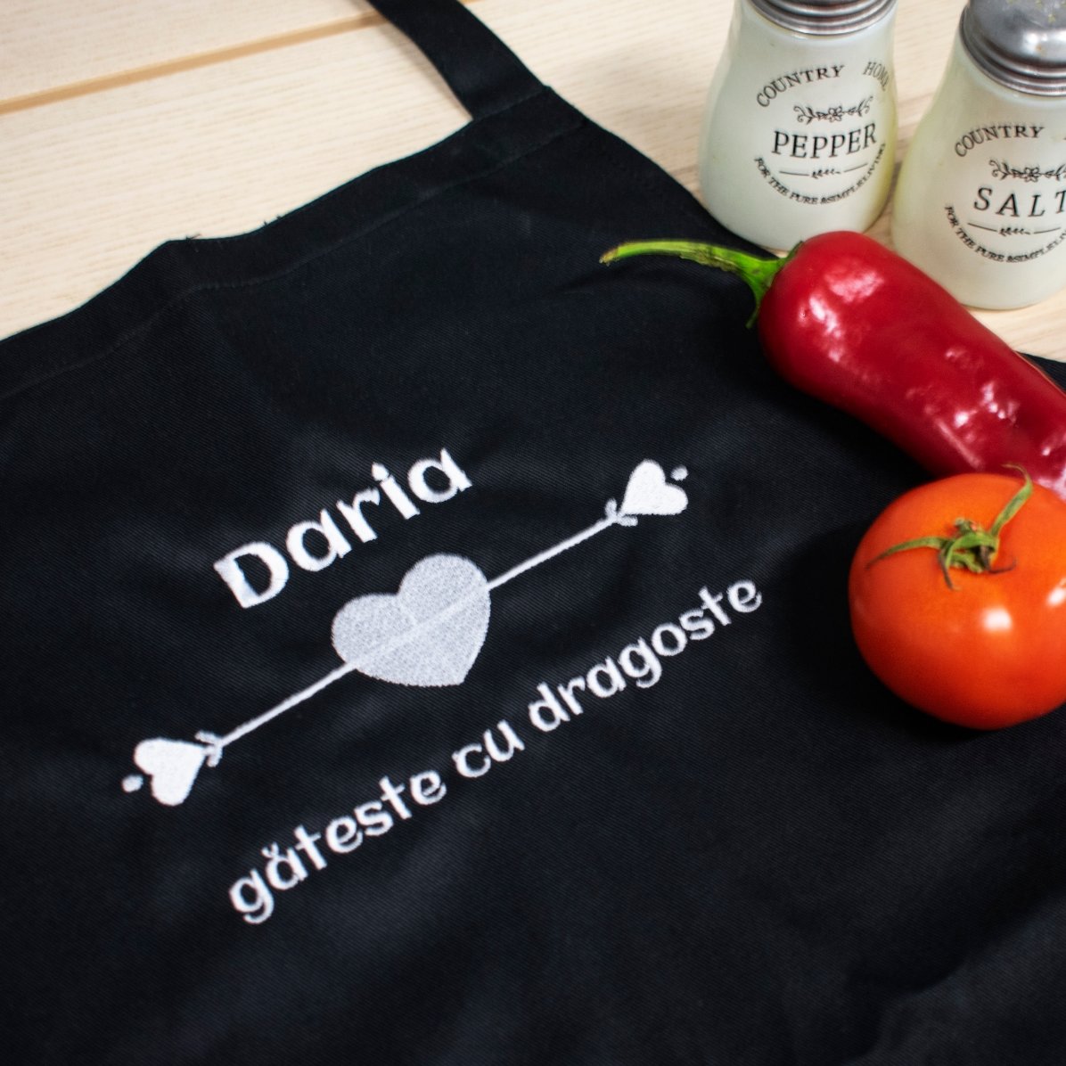 Set personalizzato con scritta - Cuciniamo con amore