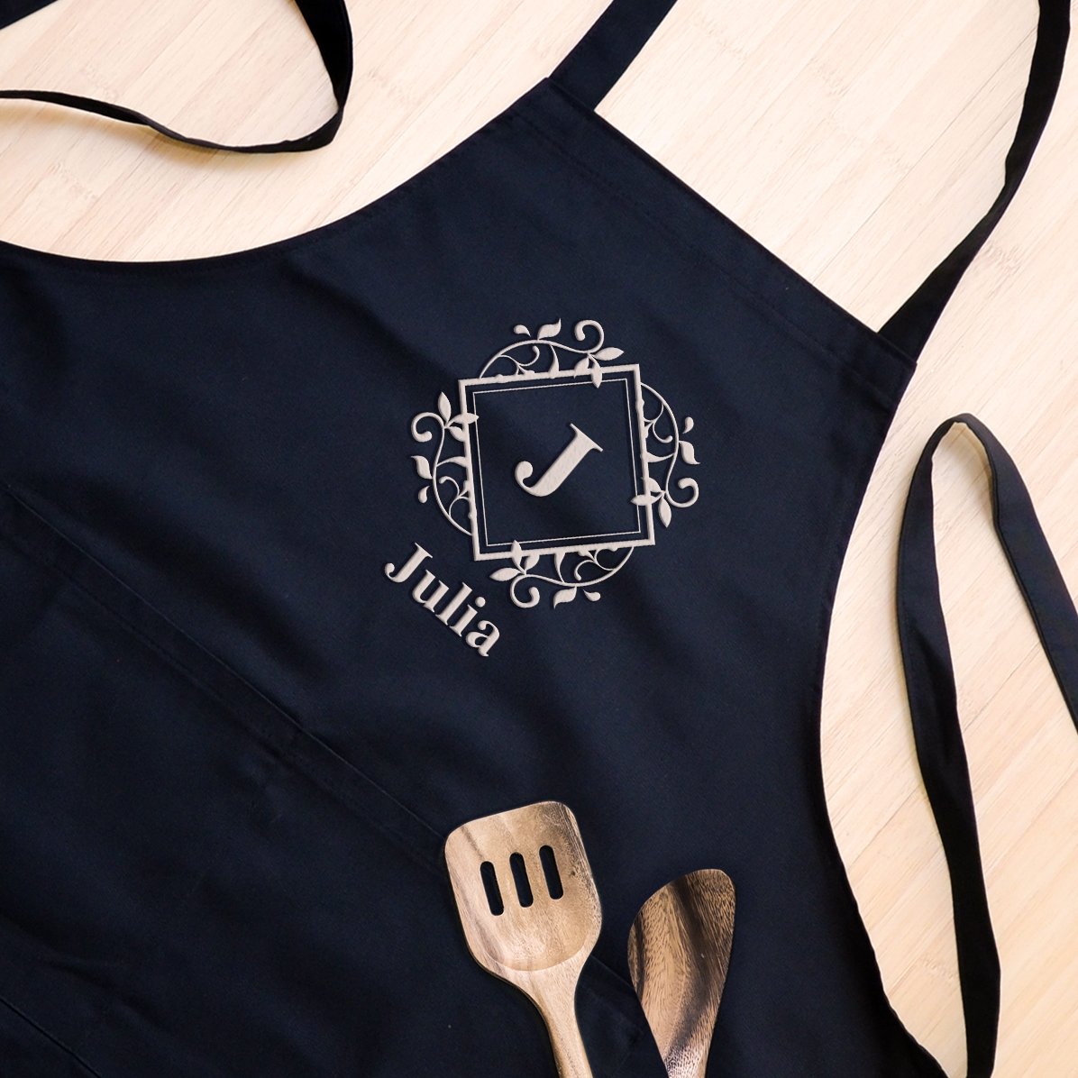 Modello personalizzato con monogramma e testo - Leaves