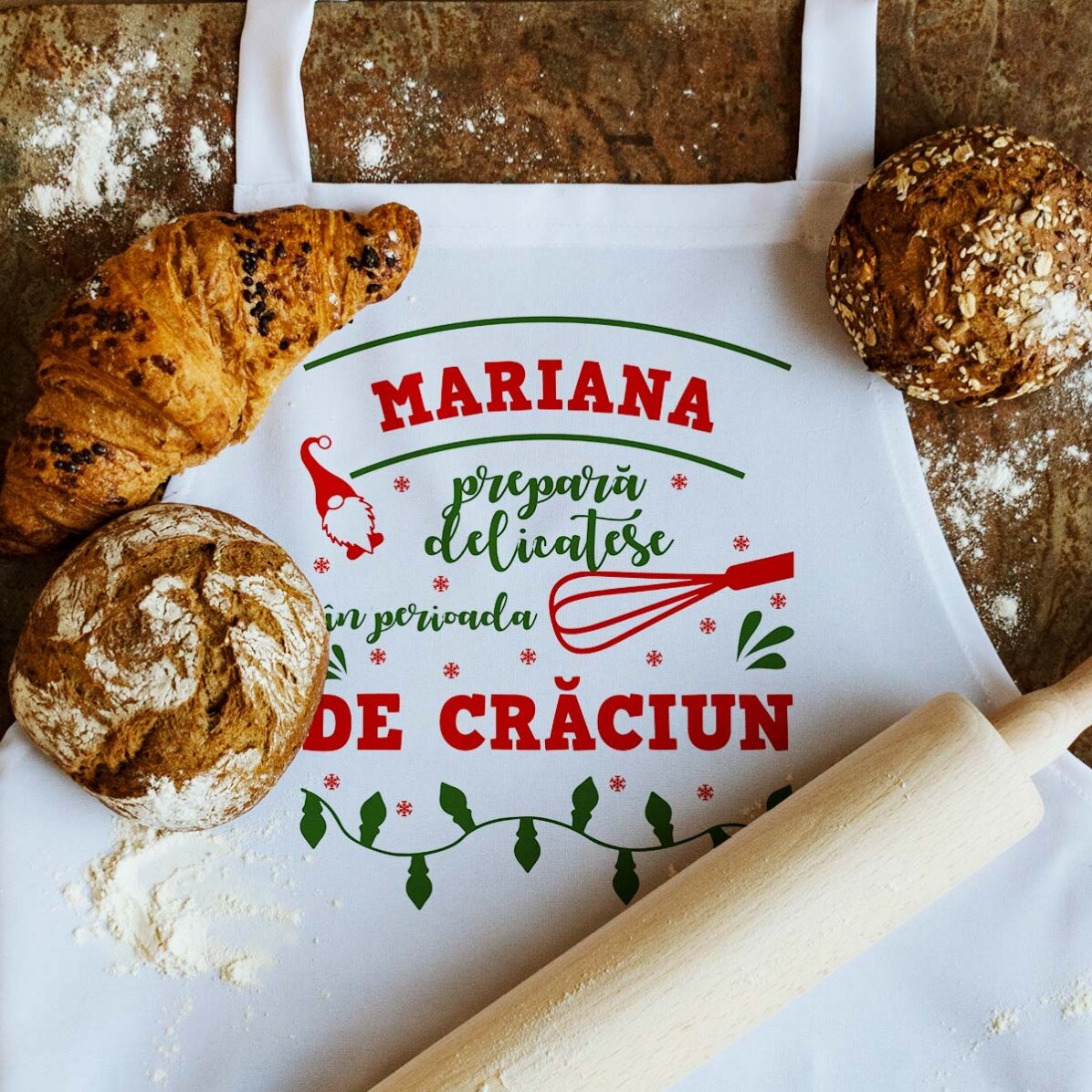 Set personalizzato con scritta - Natale in cucina