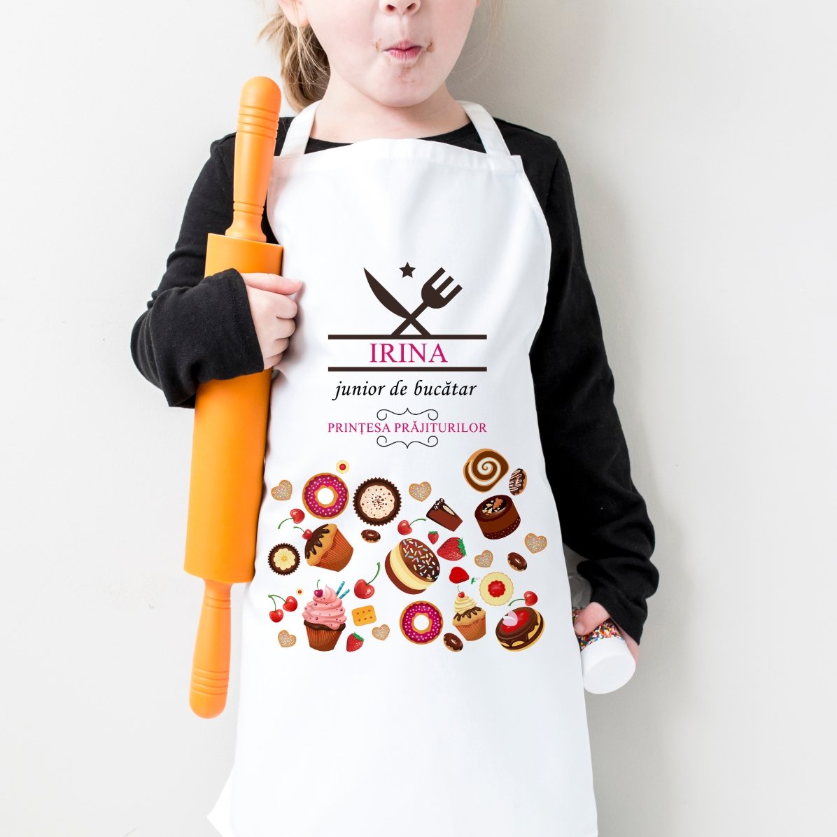 T-shirt personalizzata per bambini con scritta - Junior de bucatar