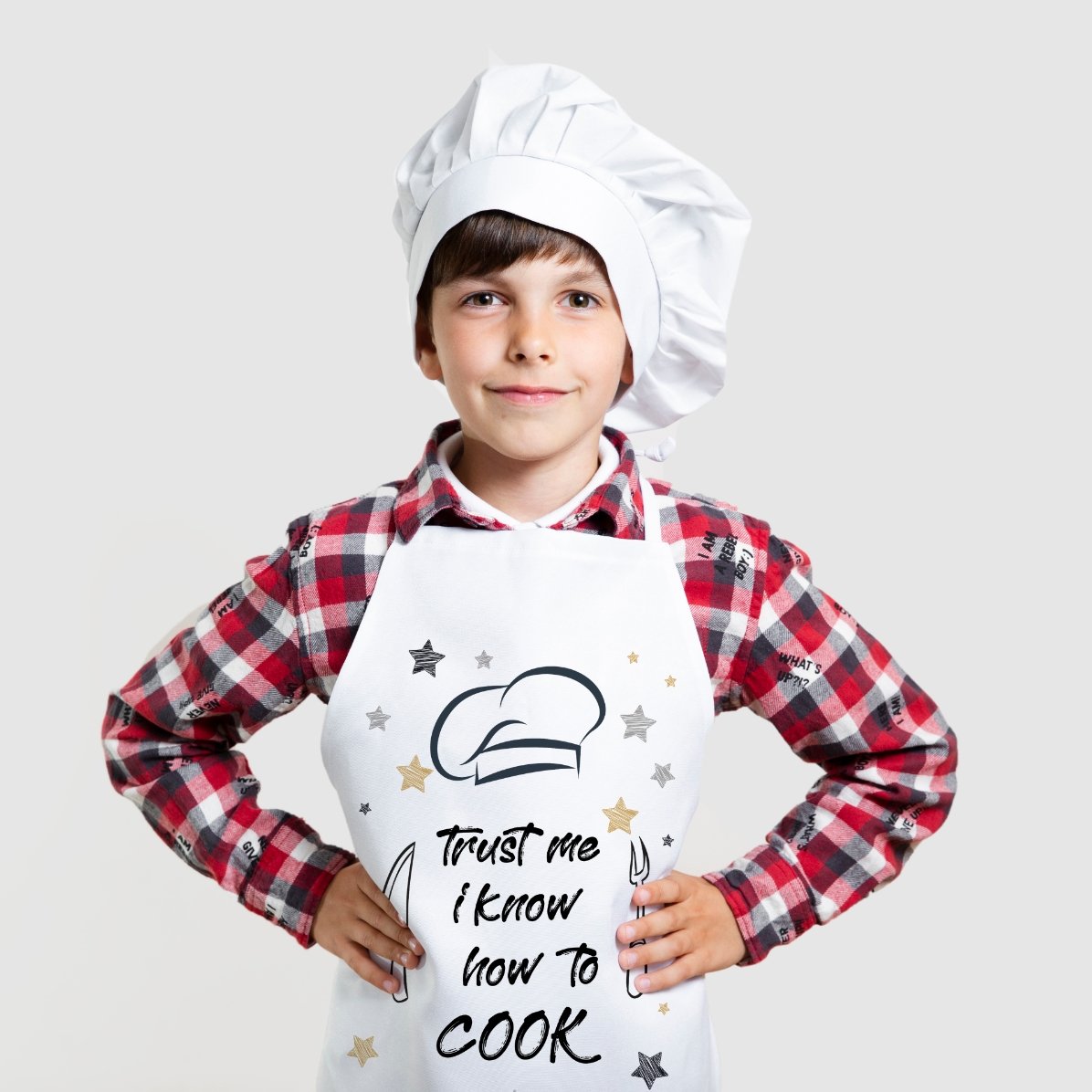 T-shirt personalizzata per bambini con scritta - Trust me, i know how to cook