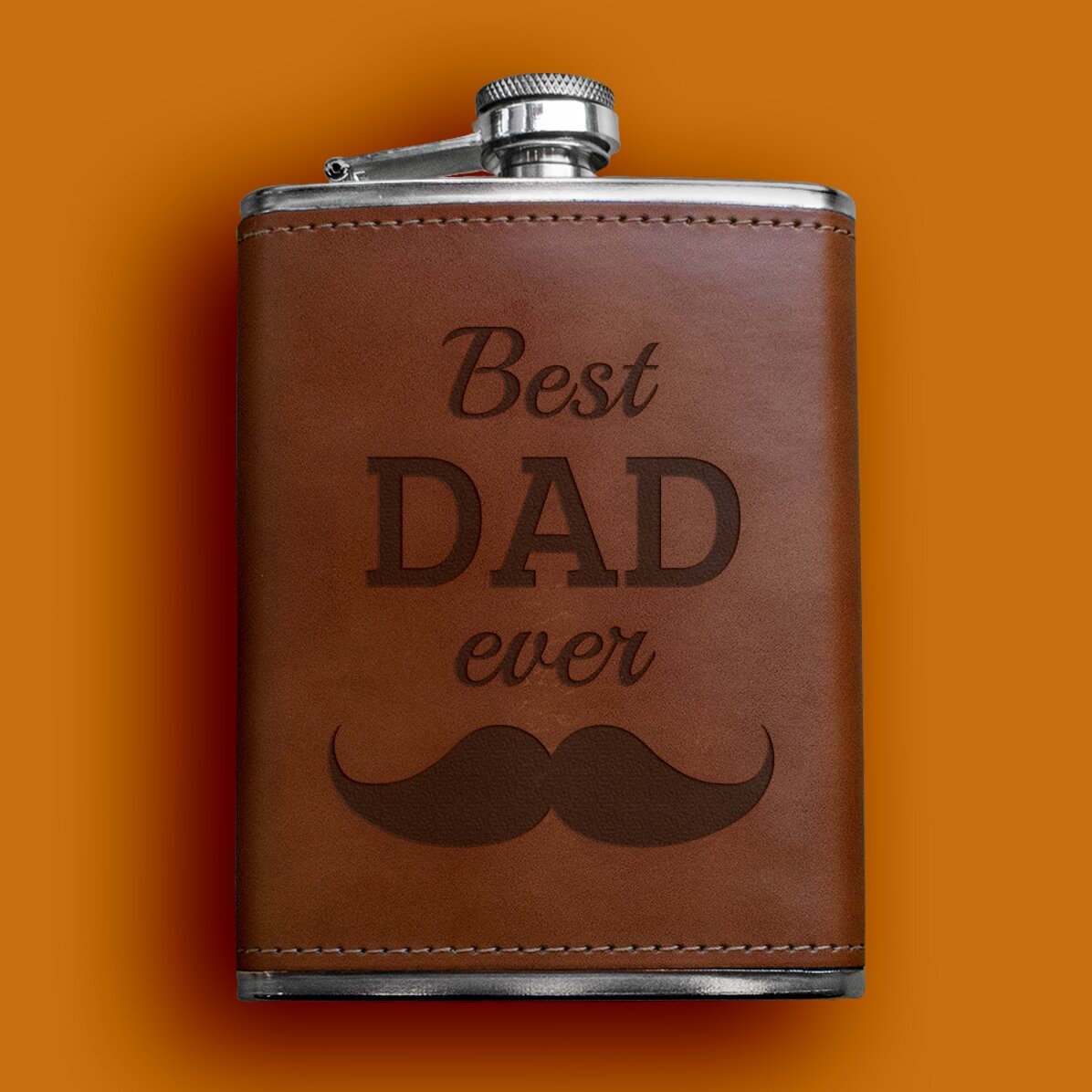 Bottiglietta tascabile personalizzata rivestita in pelle - Best DAD