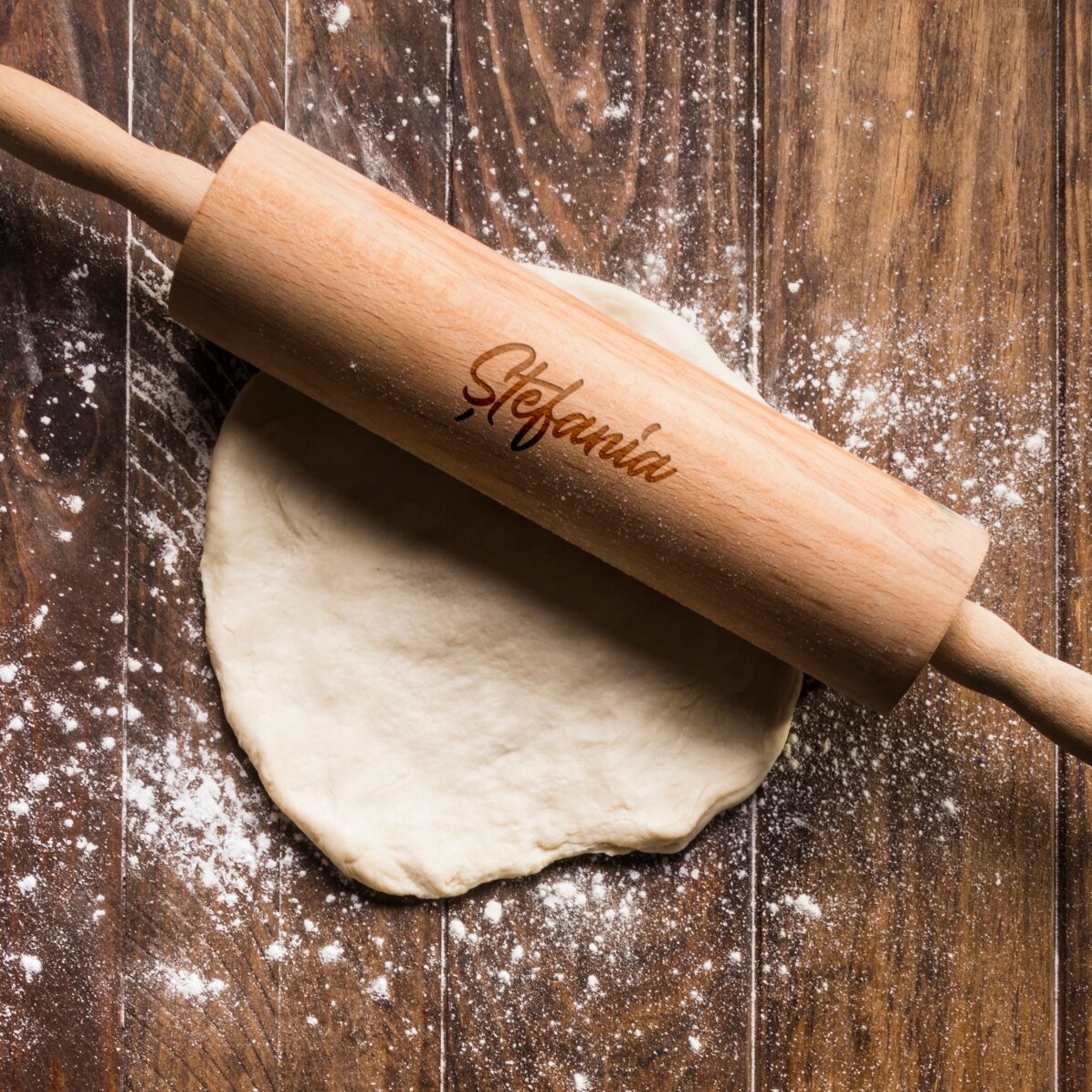 Giro-tagliaverdure in legno personalizzato con il tuo nome