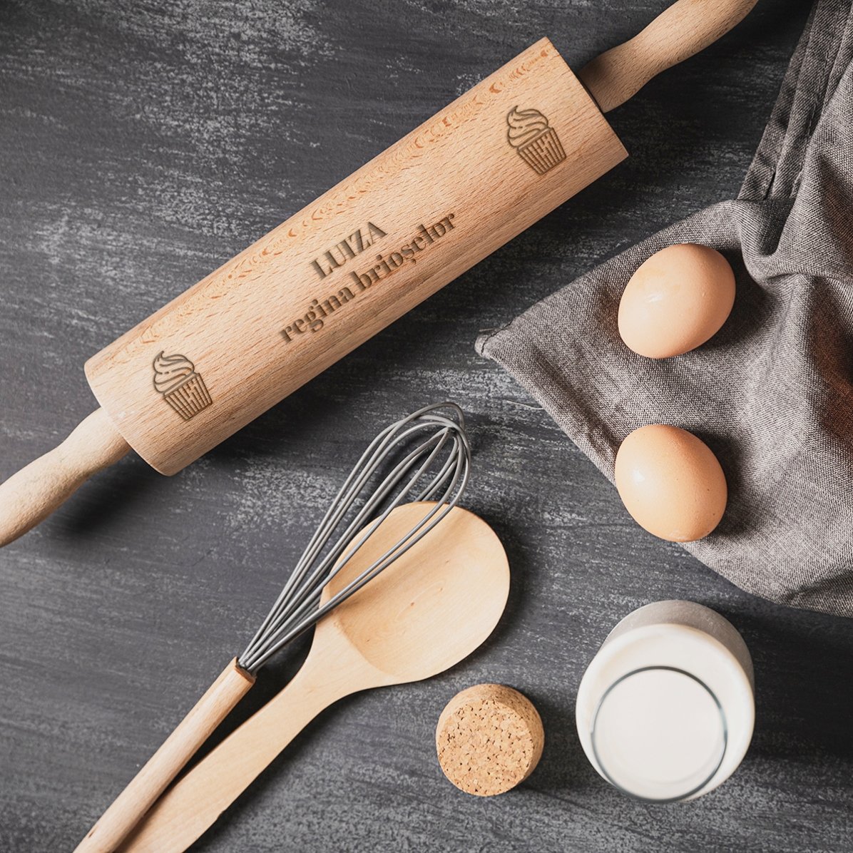 Stampo in legno personalizzato - La regina dei brioche