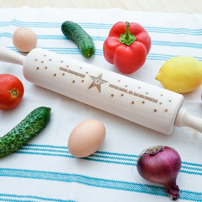 Personalised wooden rolling pin - Star of gratitude