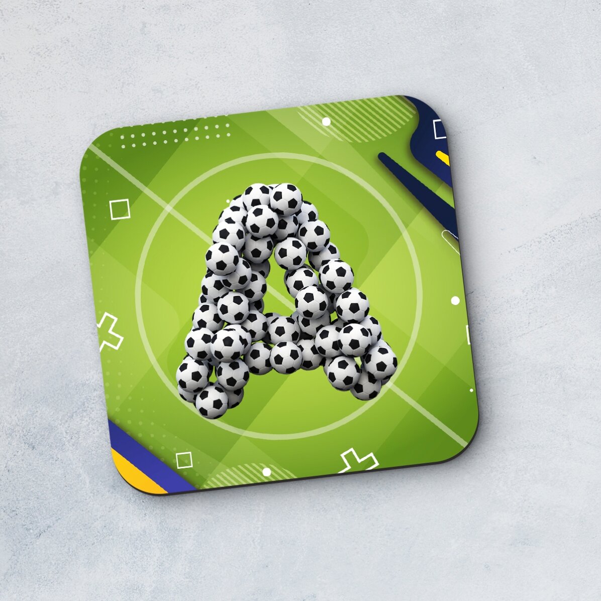 Sottobicchiere personalizzato con iniziale - Calcio