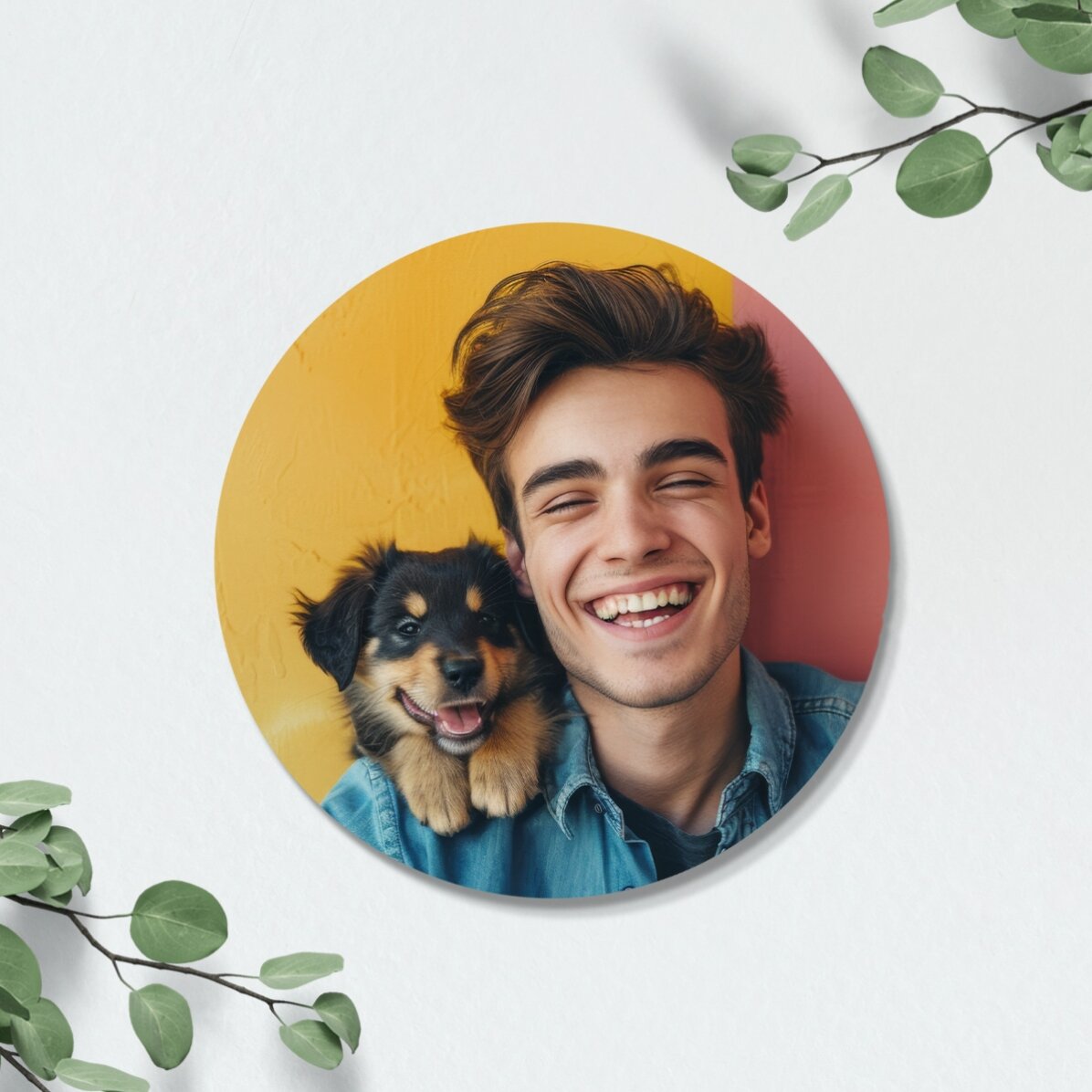 Sottobicchiere in pelle personalizzato a colori con foto
