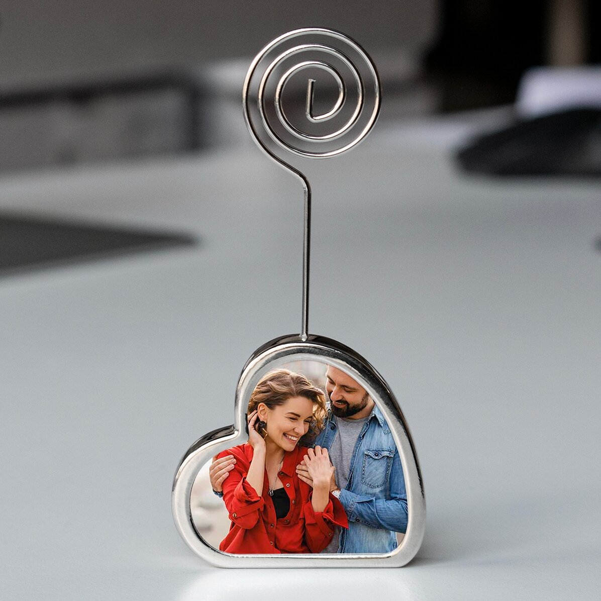 Supporto per messaggio personalizzato con due foto