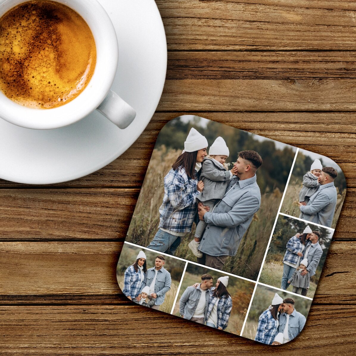 Sottobicchiere personalizzato con 6 foto