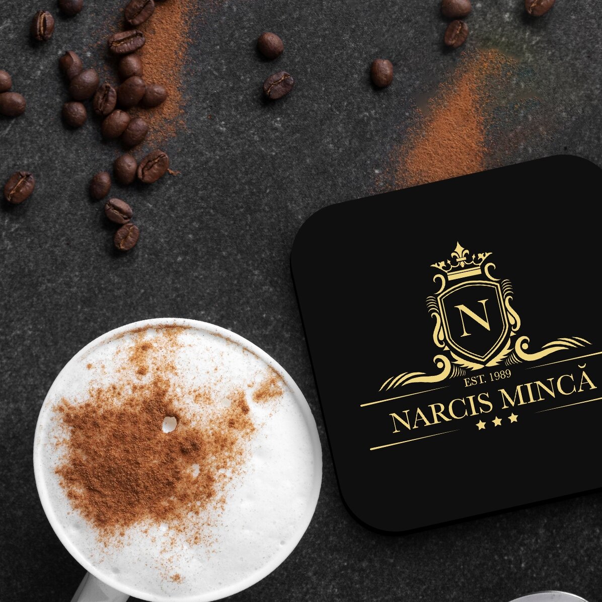 Sottobicchiere personalizzato con iniziale e nome
