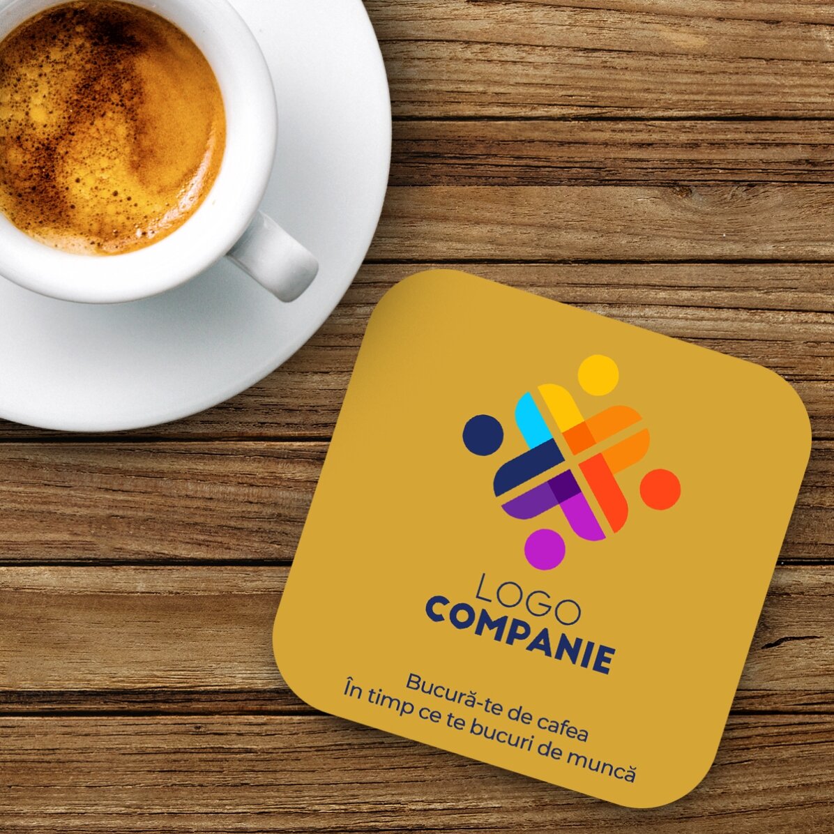 Portabicchieri personalizzato con logo e testo