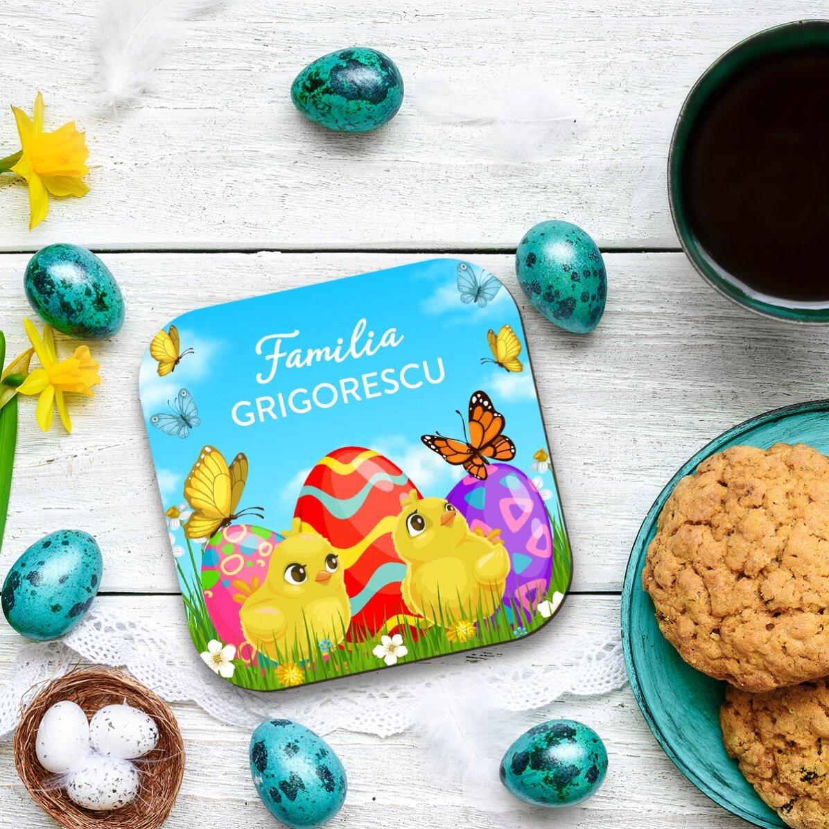 Sottobicchiere personalizzato con scritta - Buona Pasqua