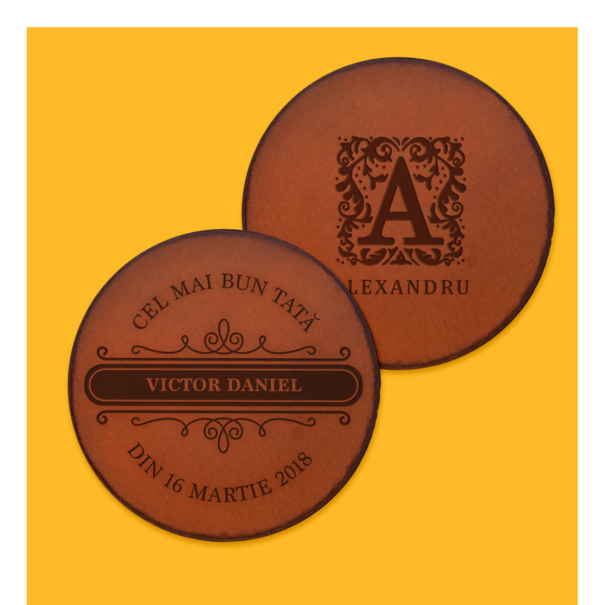 Sottobicchieri in pelle personalizzati