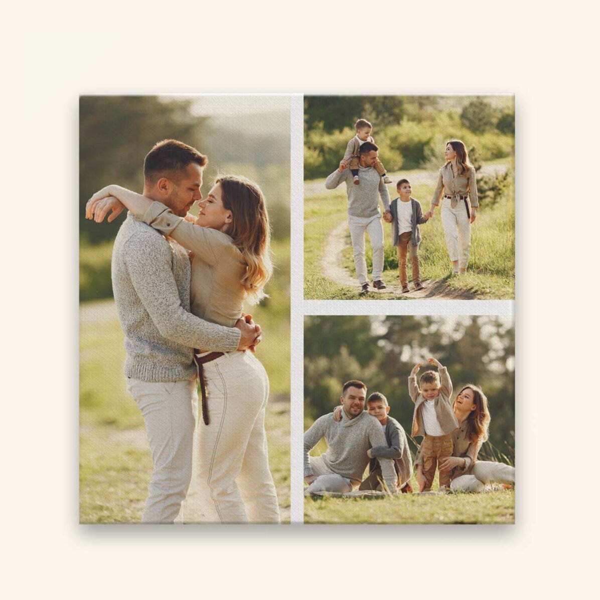 Quadro su tela personalizzato con 3 foto