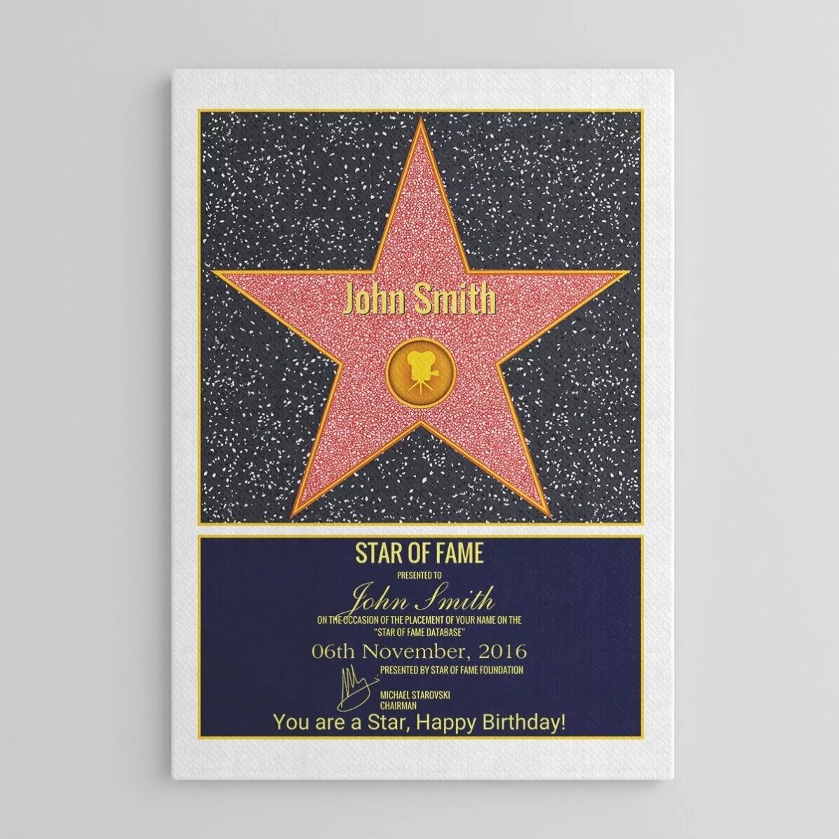 Quadro su tela personalizzato - Star of Fame