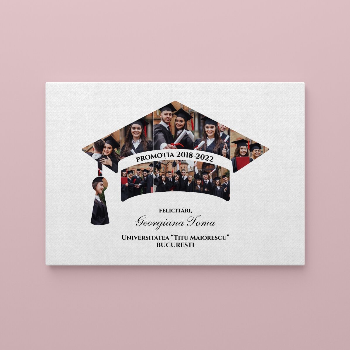 Personalised landscape painting with photos and text - Graduation