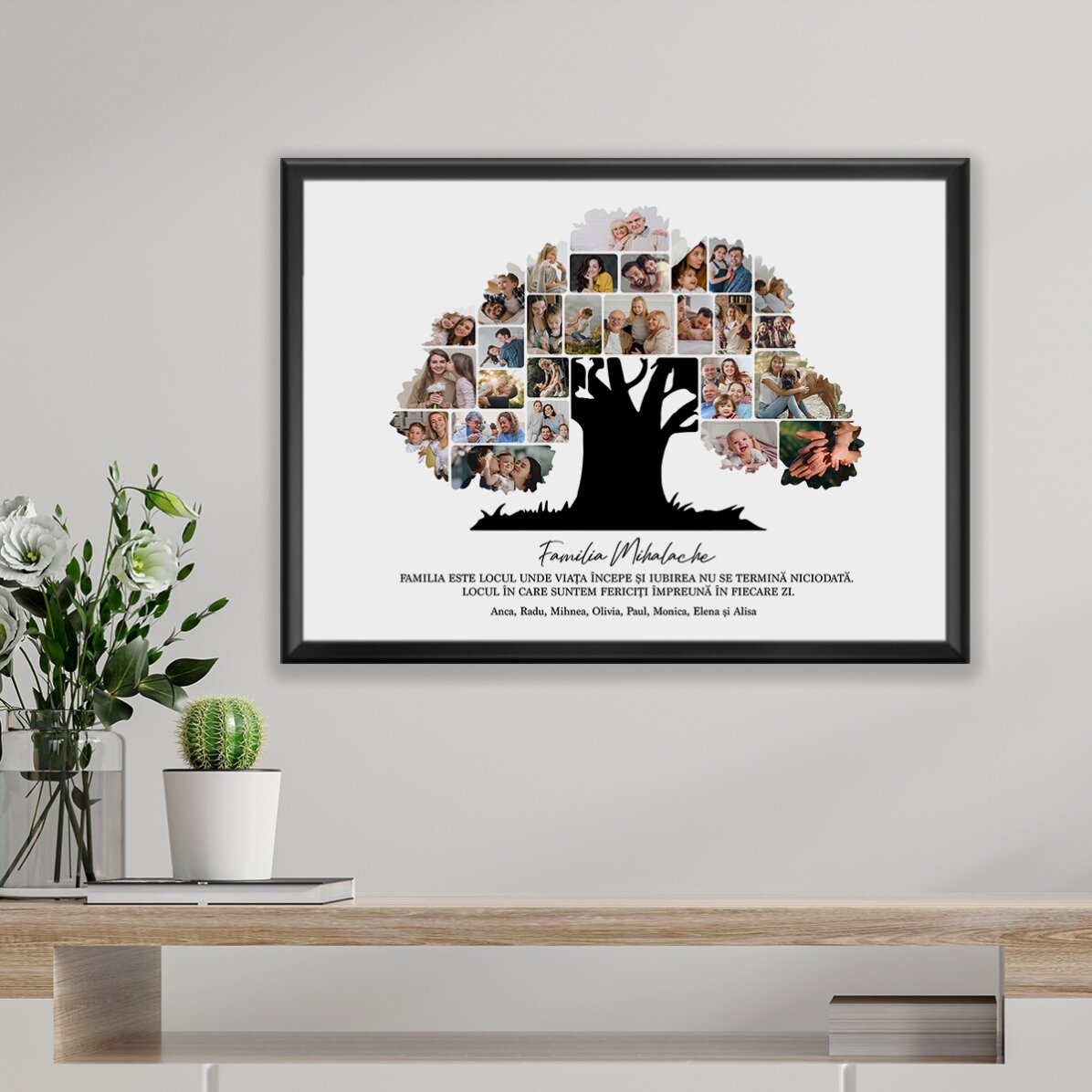 Quadro personalizzato in formato orizzontale con foto e testo - La nostra famiglia