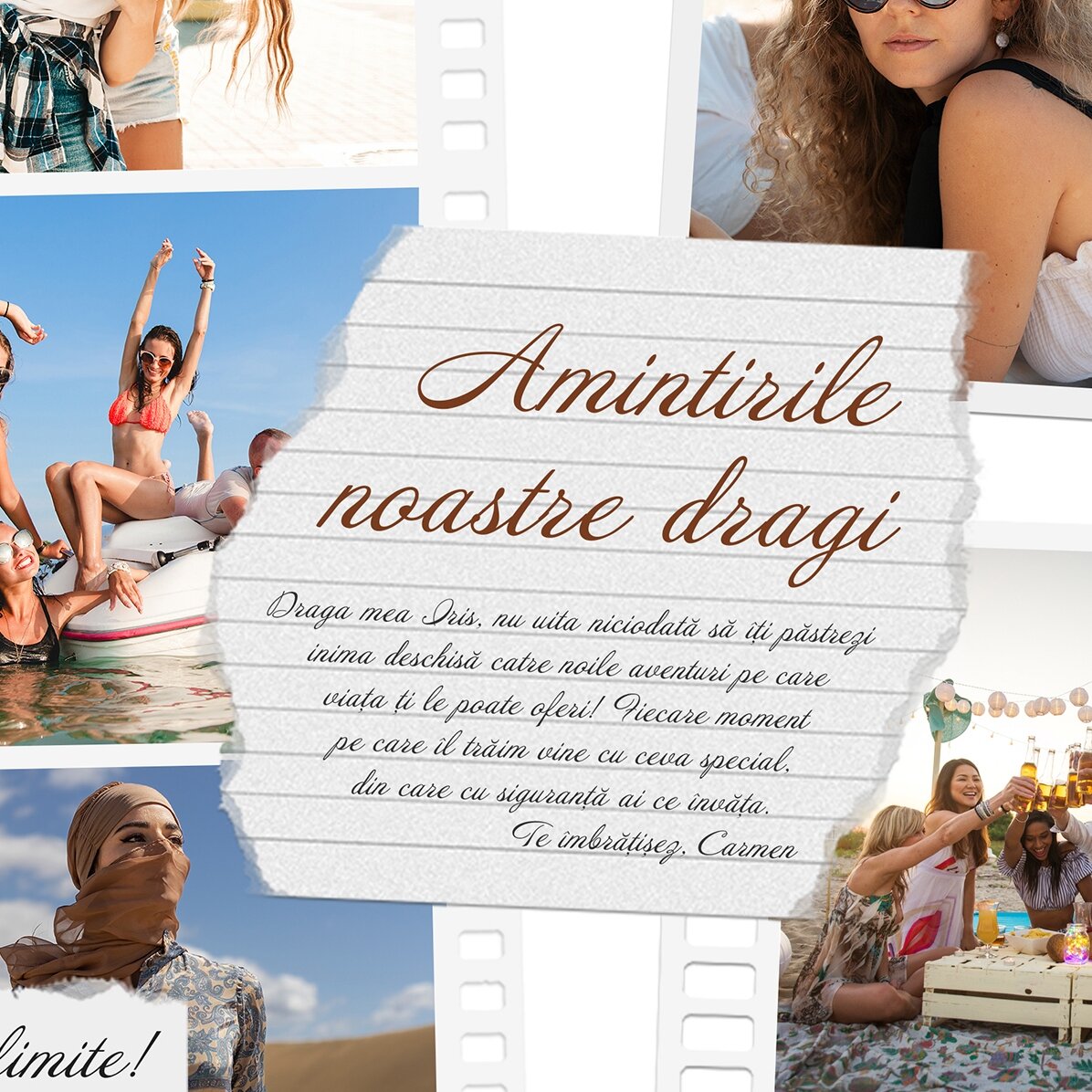 Quadro paesaggistico personalizzato con foto e testo - Foto su pellicola