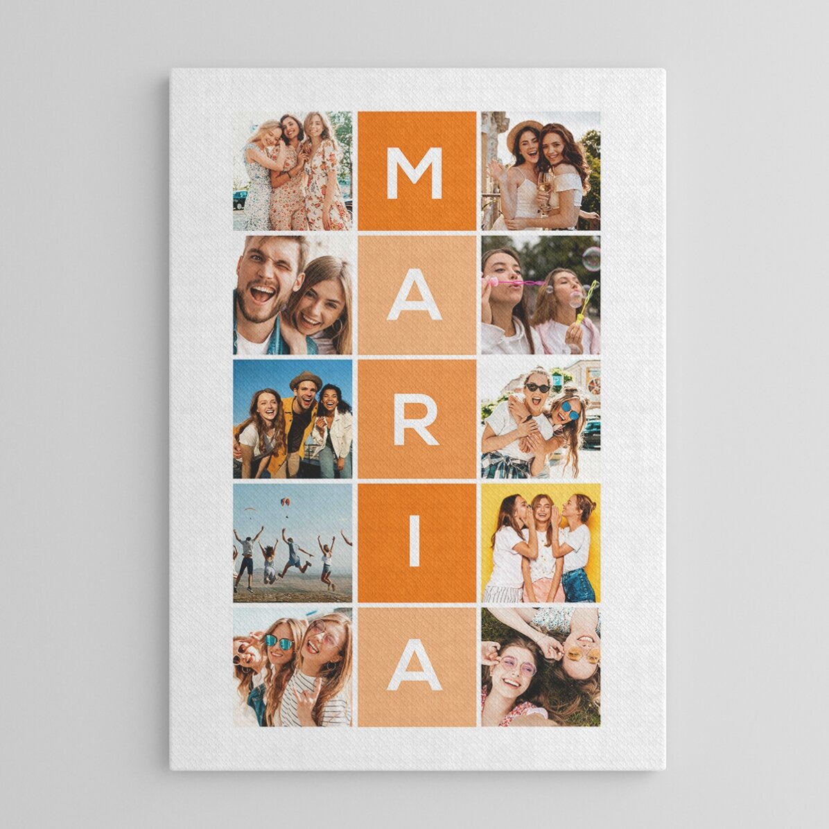 Quadro personalizzato con 10 foto e un nome di 5 lettere