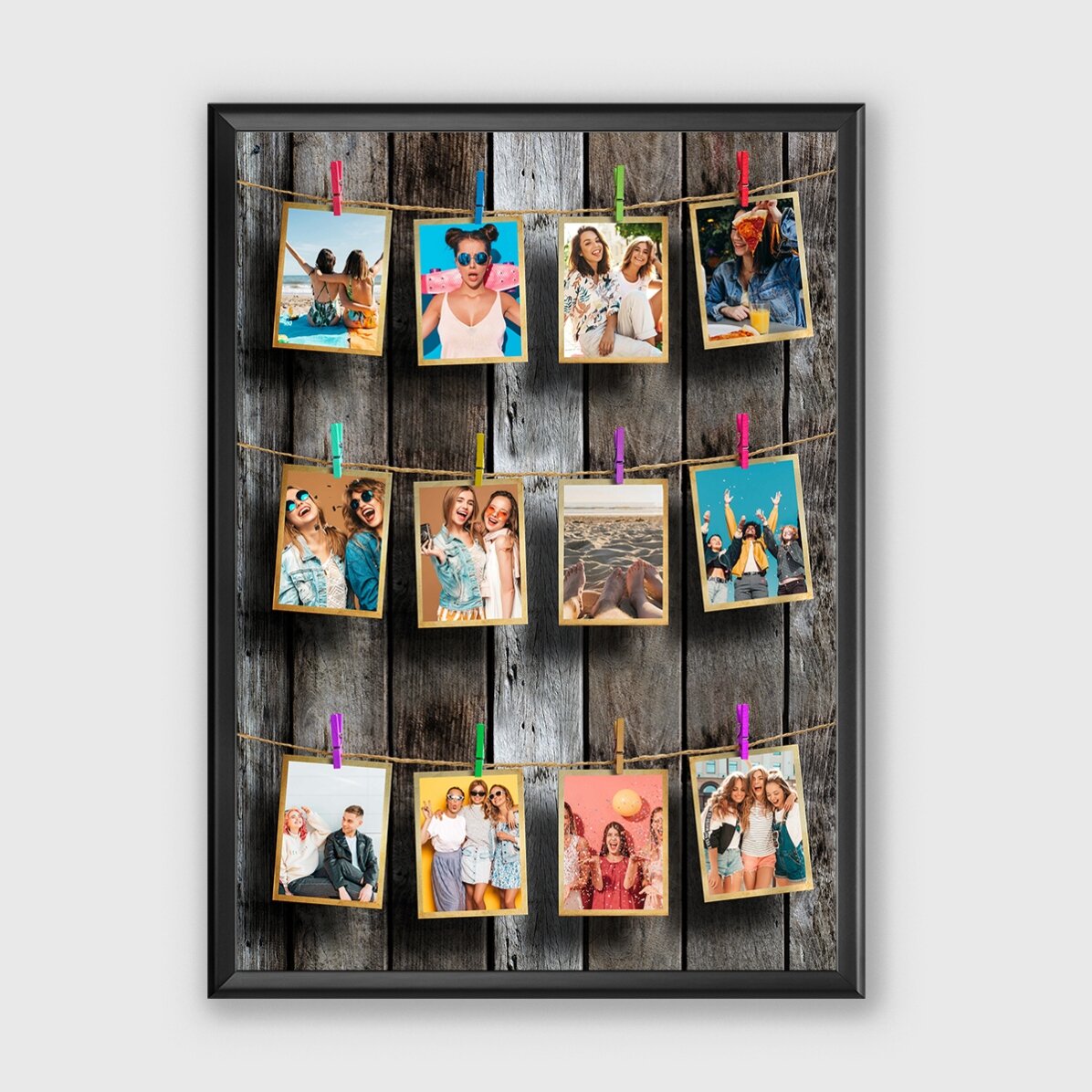 Quadro personalizzato con 12 foto da incorniciare