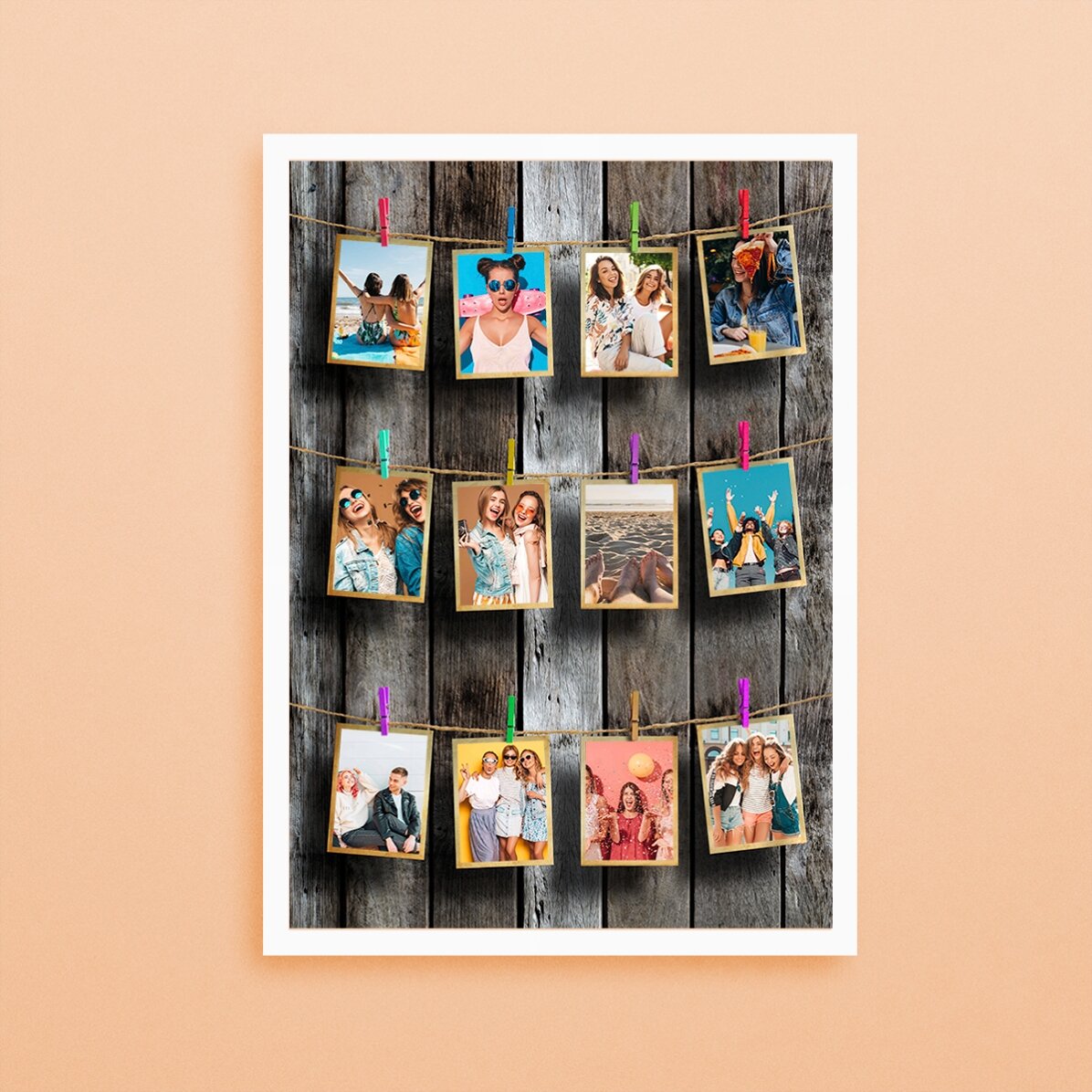 Quadro personalizzato con 12 foto da incorniciare