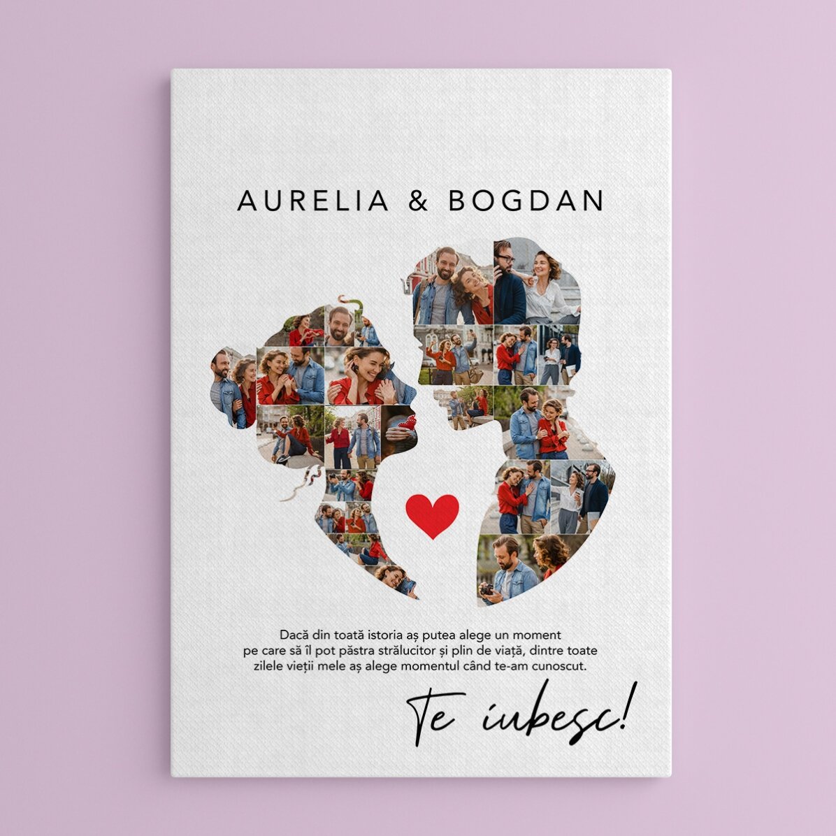 Quadro personalizzato con 26 foto e testo per una coppia - Il nostro amore