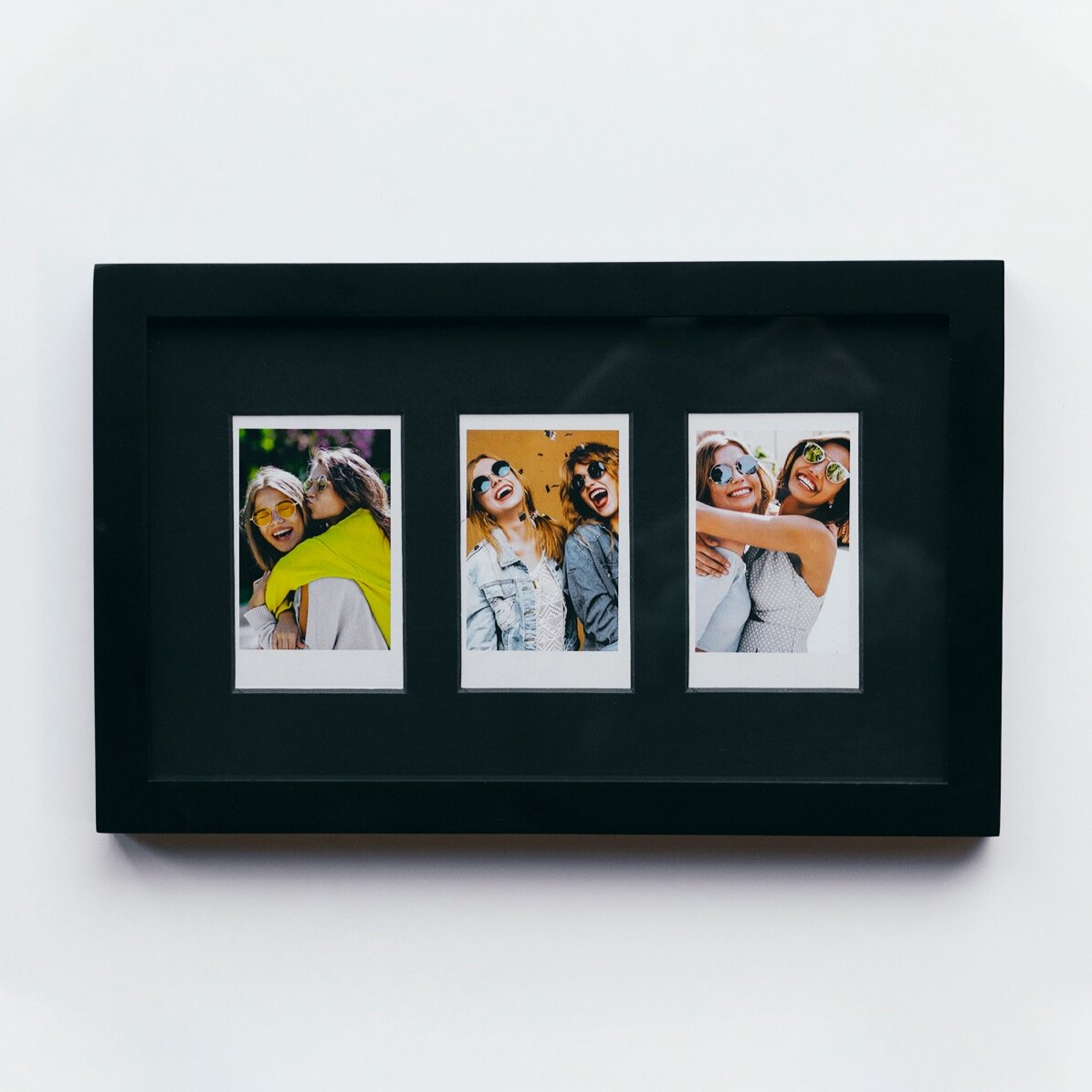 Quadro personalizzato con 3 foto in stile Polaroid, 27x17 cm