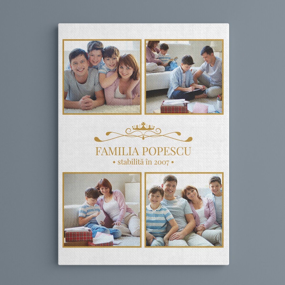 Quadro personalizzato con 4 foto di famiglia