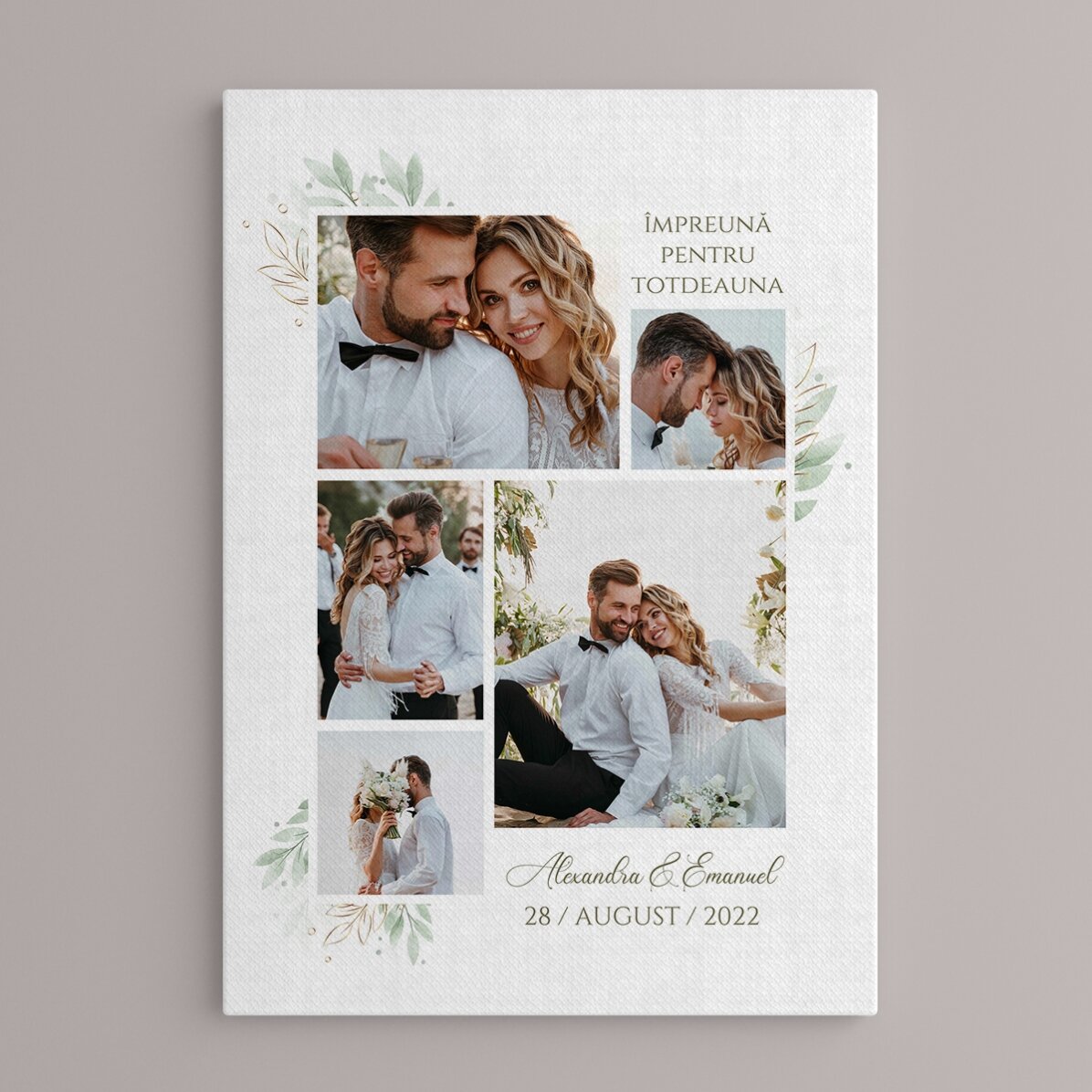 Quadro personalizzato con foto e testo - Matrimonio