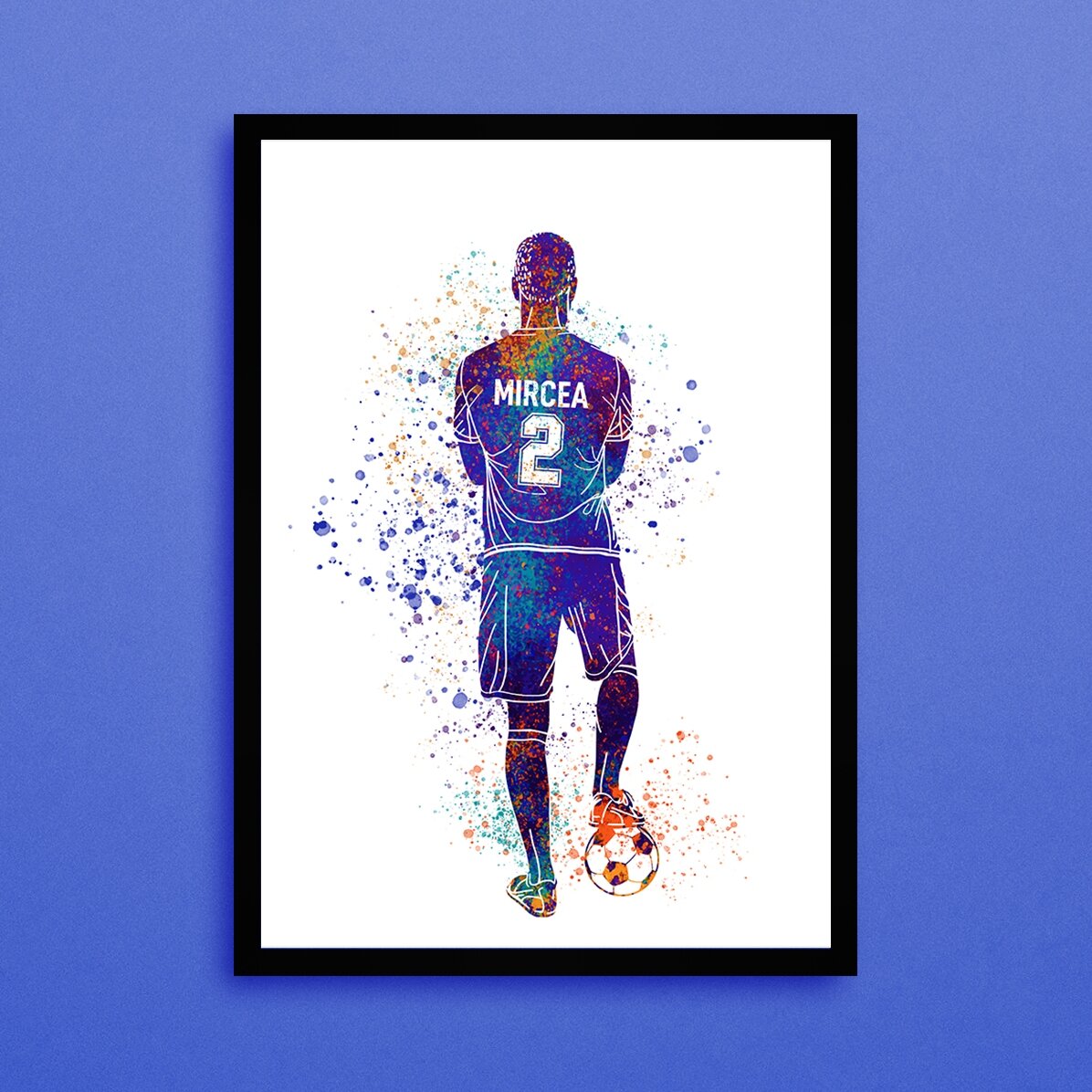 Quadro personalizzato con il tuo nome e il tuo numero di maglia - Calcio