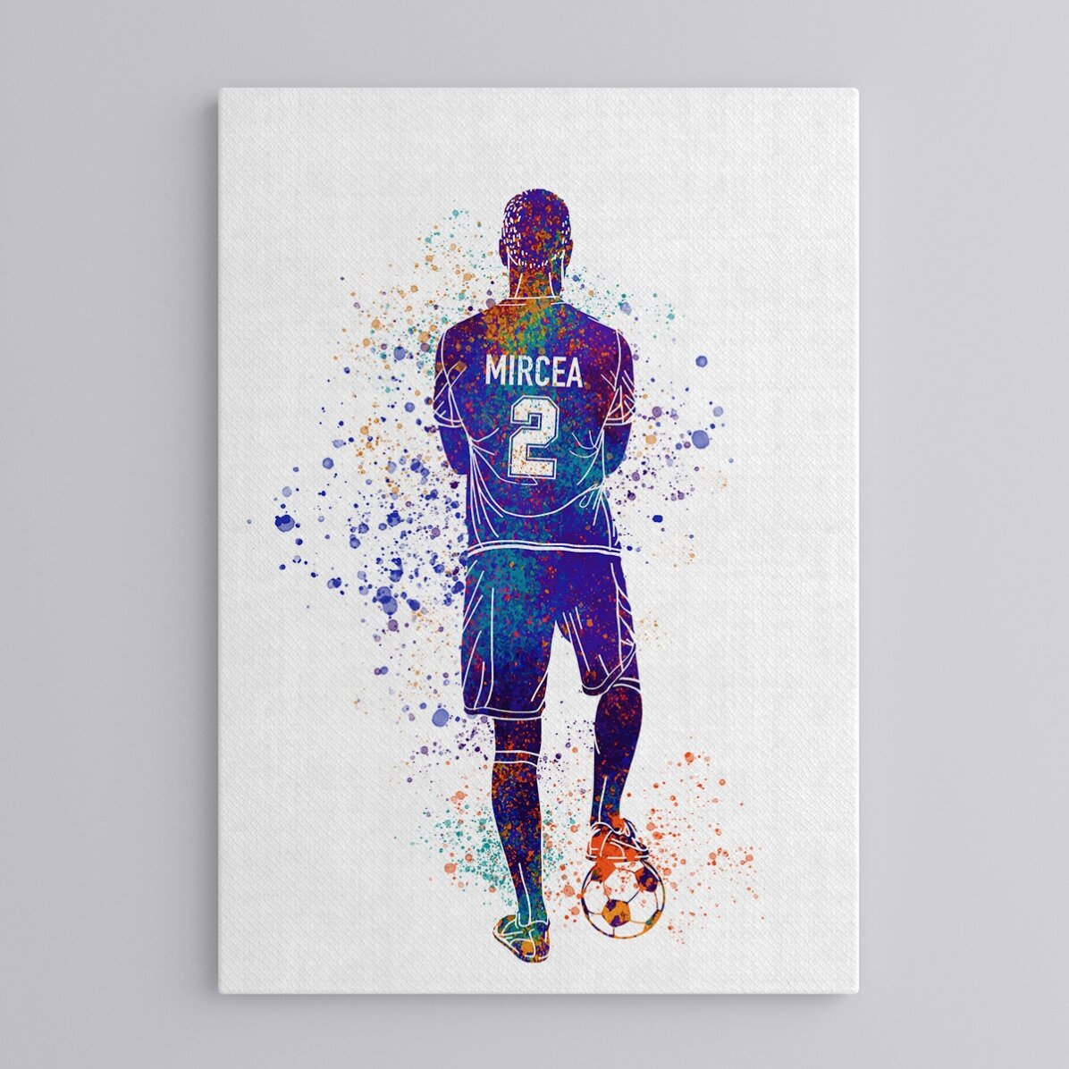 Quadro personalizzato con il tuo nome e il tuo numero di maglia - Calcio