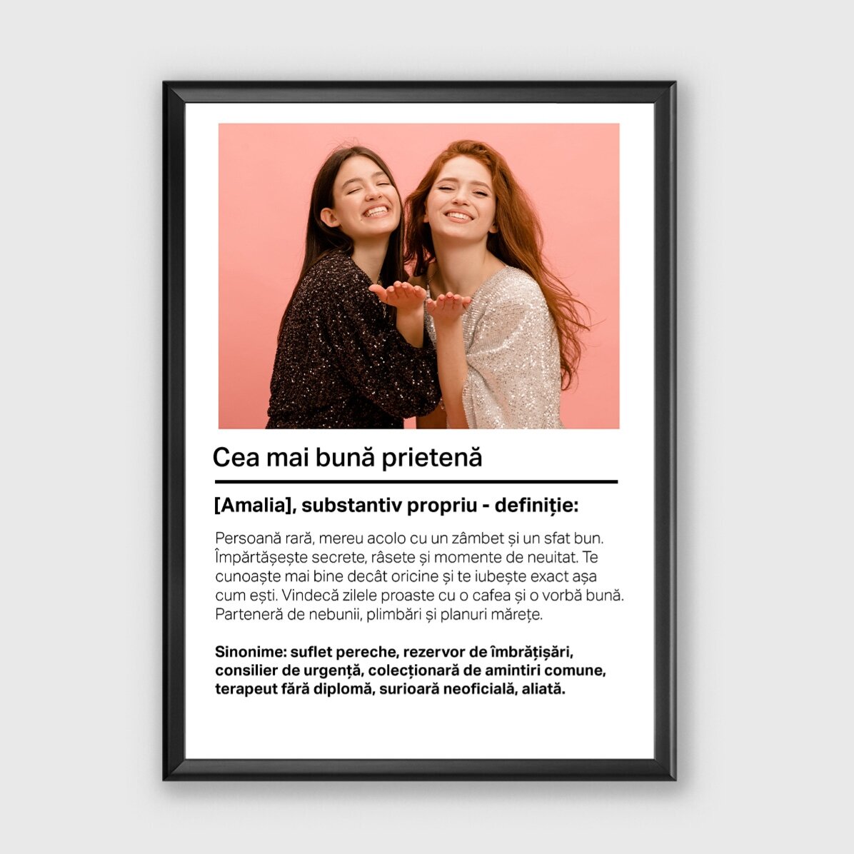 Personalised picture frame with photo and text - Definition