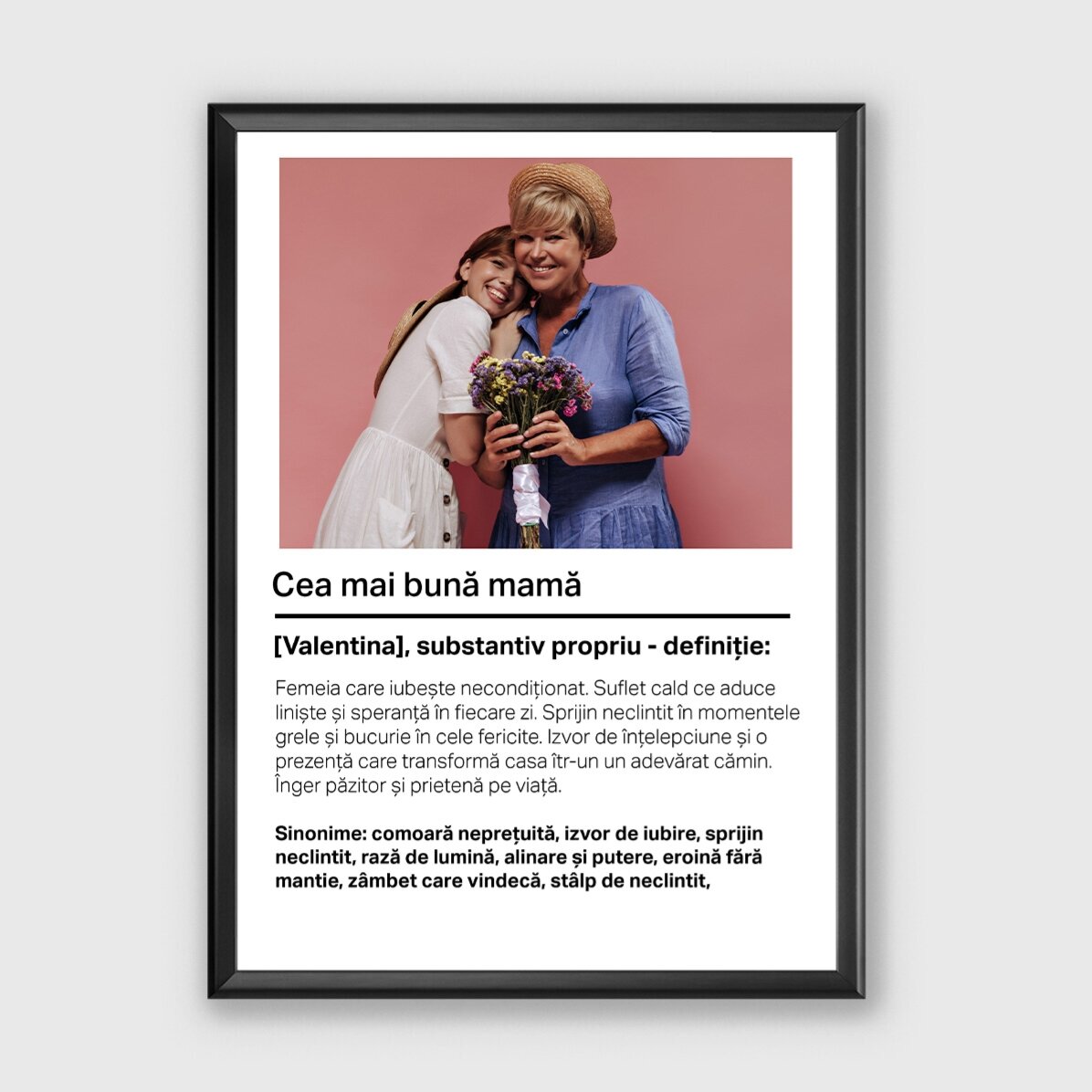 Personalised picture frame with photo and text - Definition