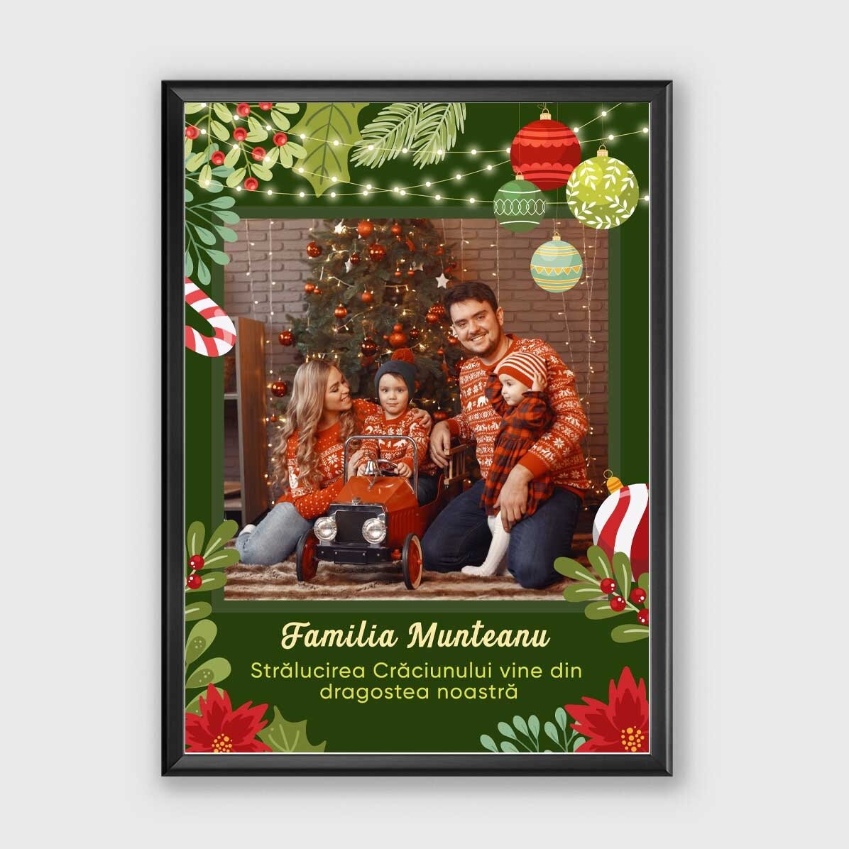 Quadro personalizzato con una foto e un testo - La magia del Natale