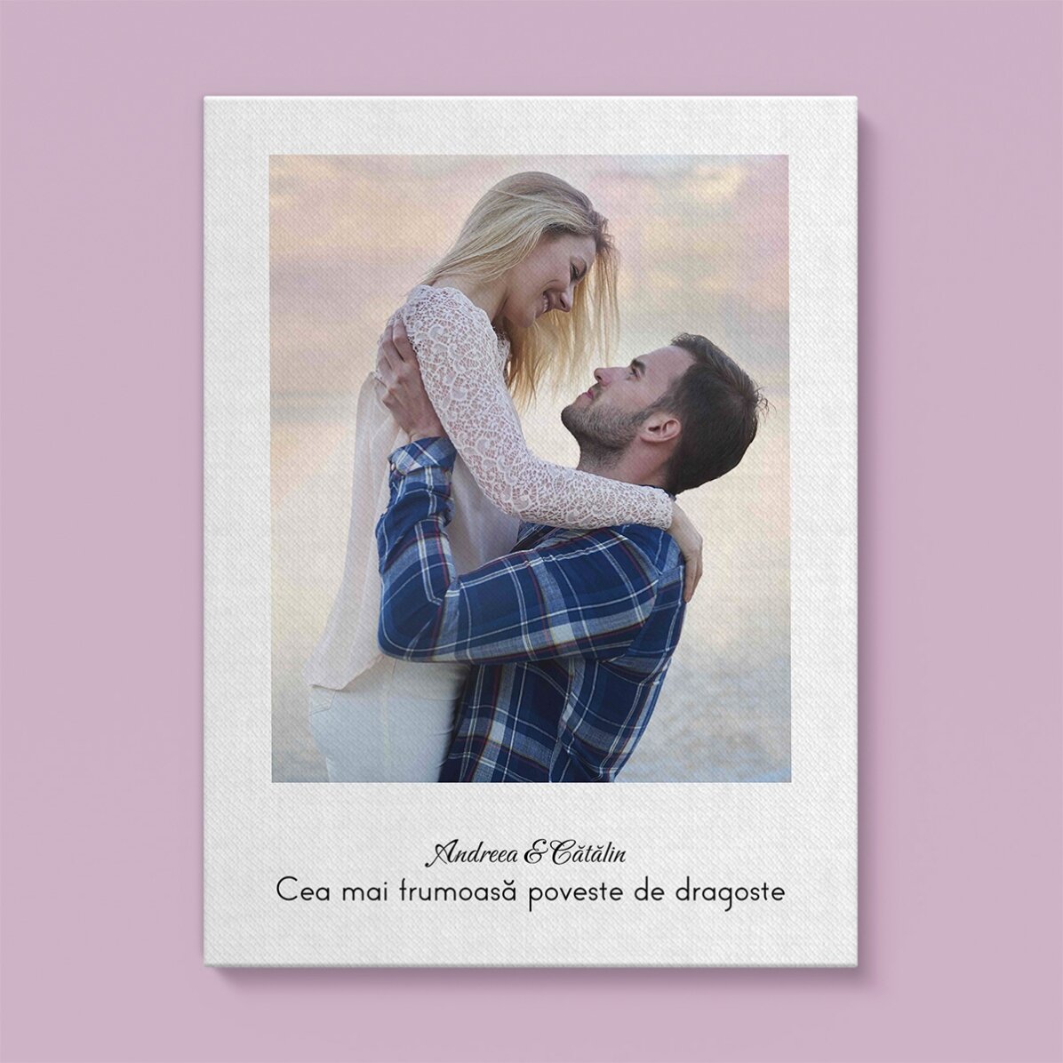 Quadro personalizzato con una foto e un testo