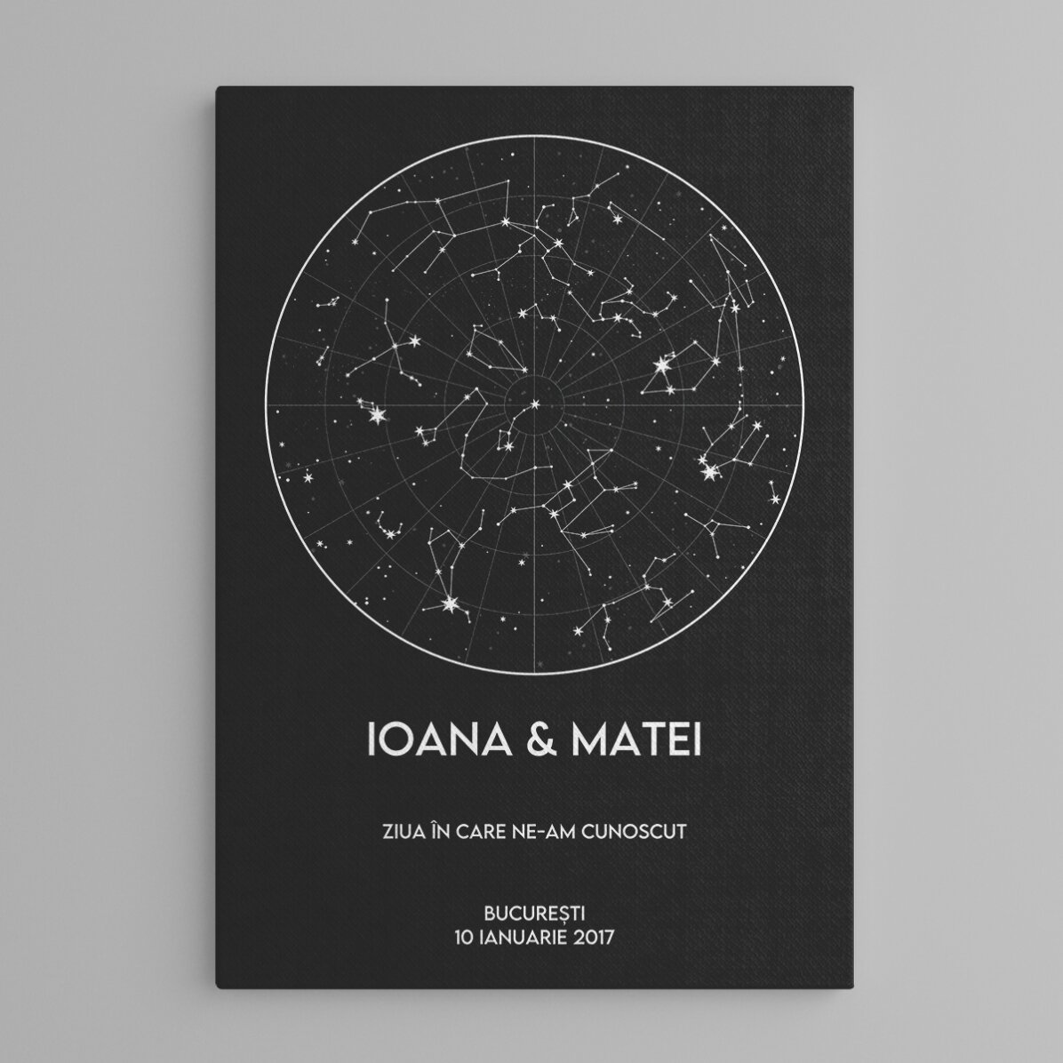 Quadro personalizzato con testo - Mappa delle stelle