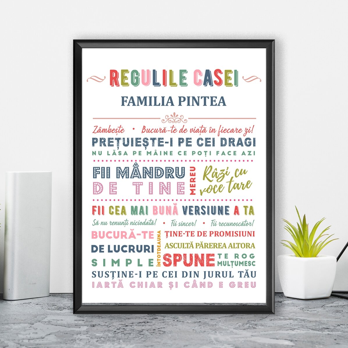 Quadro personalizzato con testo - Regole della casa