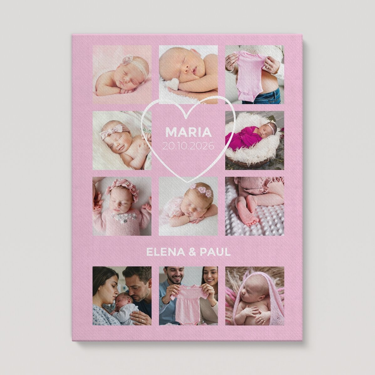 Quadro personalizzato con testo e 11 foto - Baby