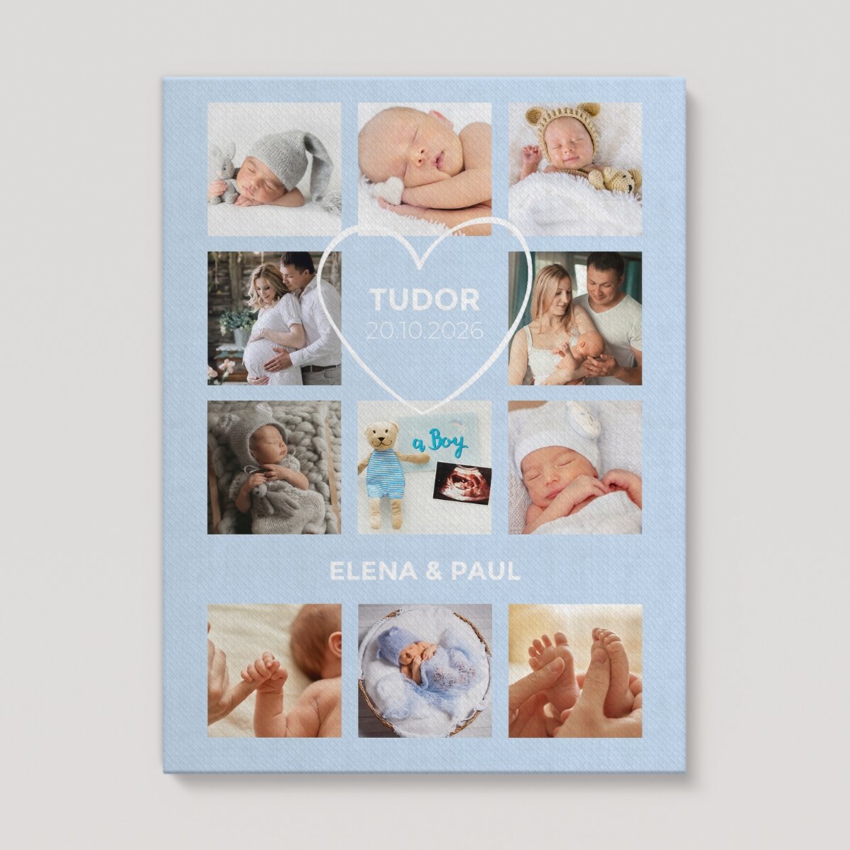 Quadro personalizzato con testo e 11 foto - Baby