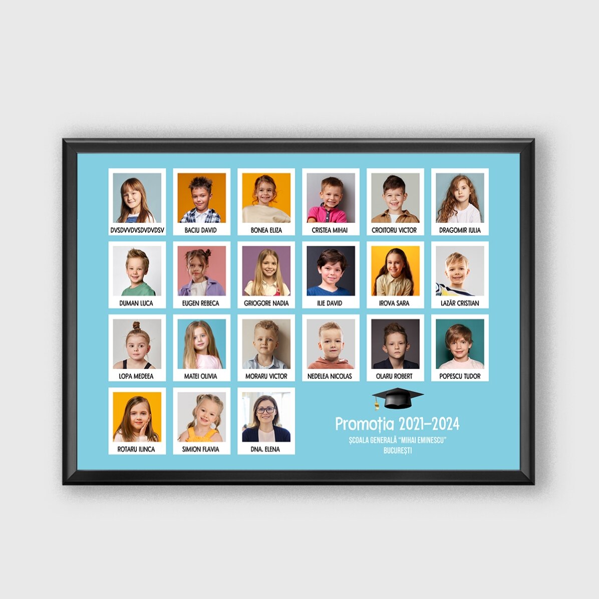 Quadro personalizzato con testo e 21 foto - Laurea