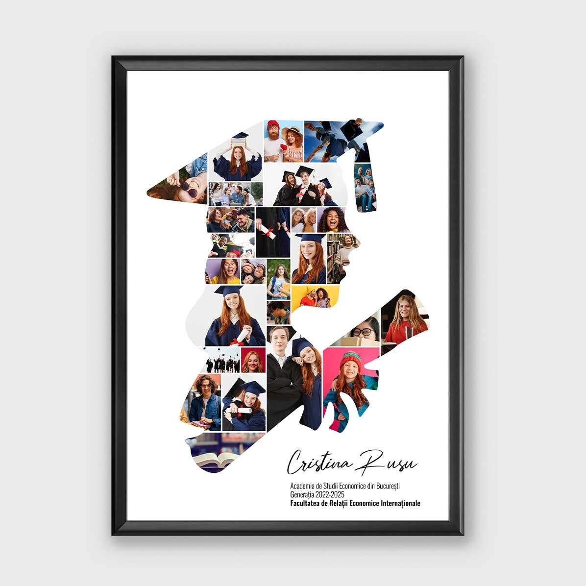 Quadro personalizzato con testo e 29 foto per la laurea - Lei