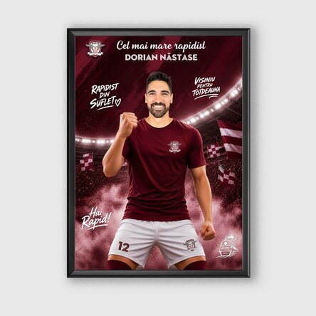 Quadro personalizzato del FC Rapid con foto e messaggio - Giocatore