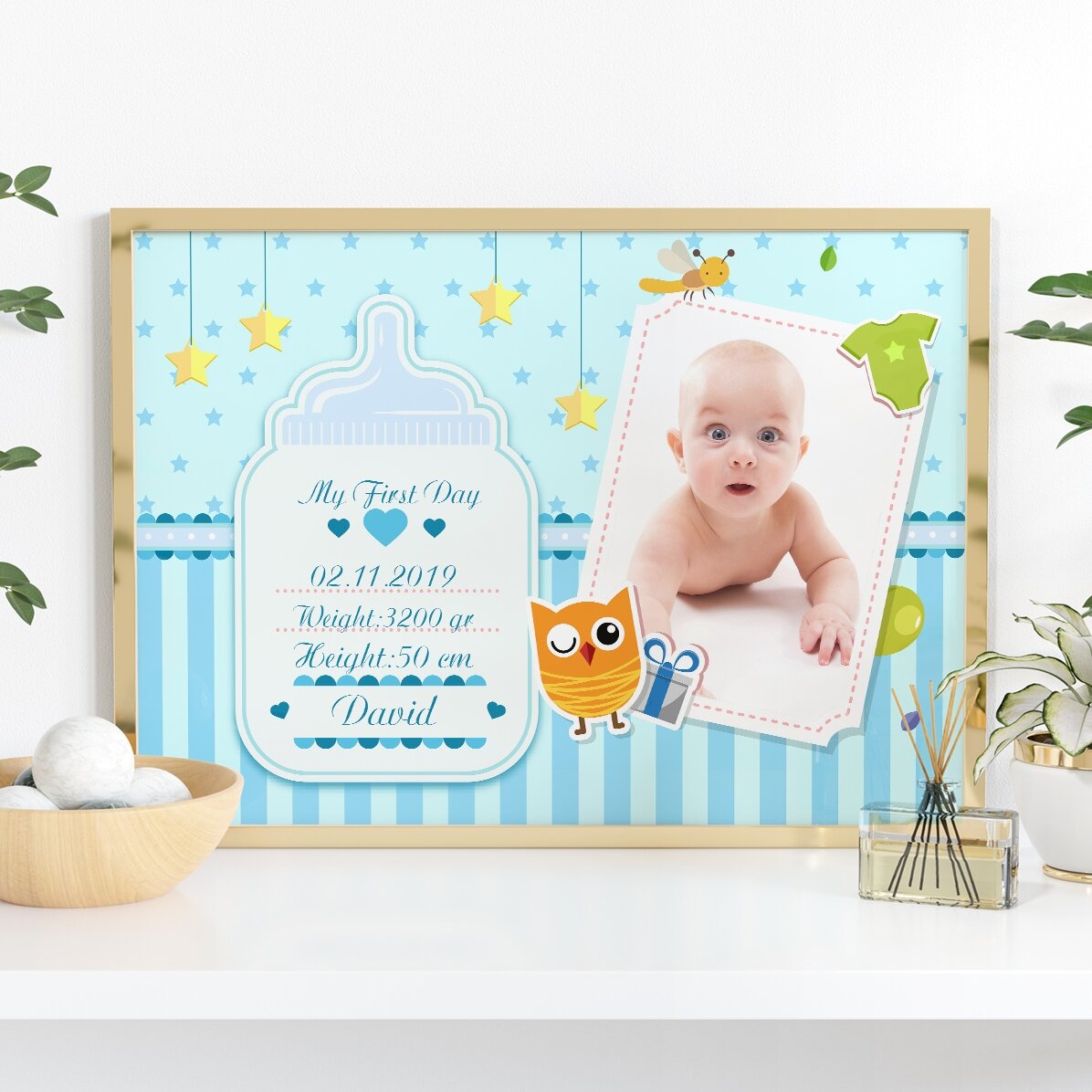 Quadro personalizzato per neonati - Maschietti