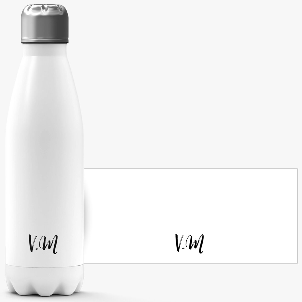 Thermos con base bianca personalizzato con le iniziali
