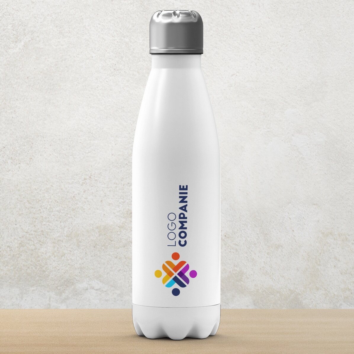 Thermos con base bianca personalizzato con logo